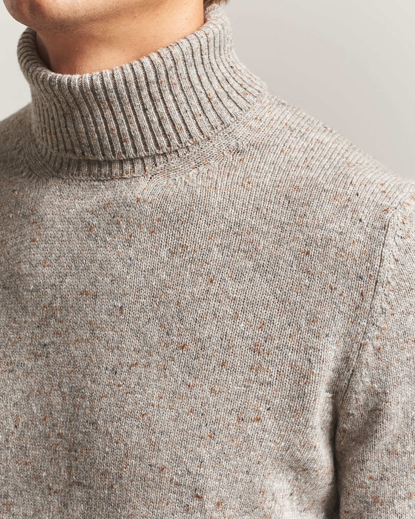 Herre | Gensere | Gran Sasso | Wool/Cashmere Donegal Rollneck Beige