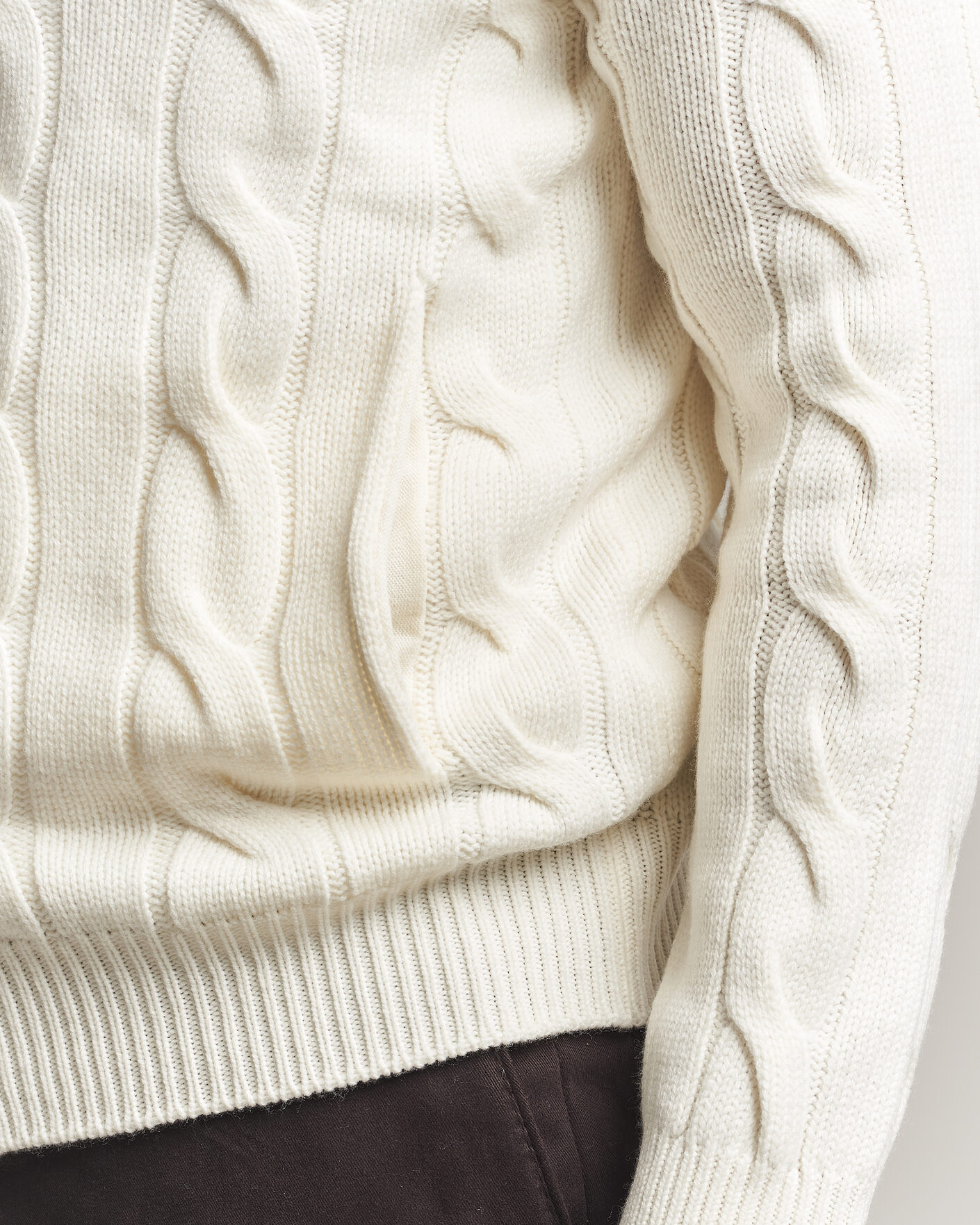 Herre | Gensere | Gran Sasso | Wool/Cashmere Cable Full Zip Cream