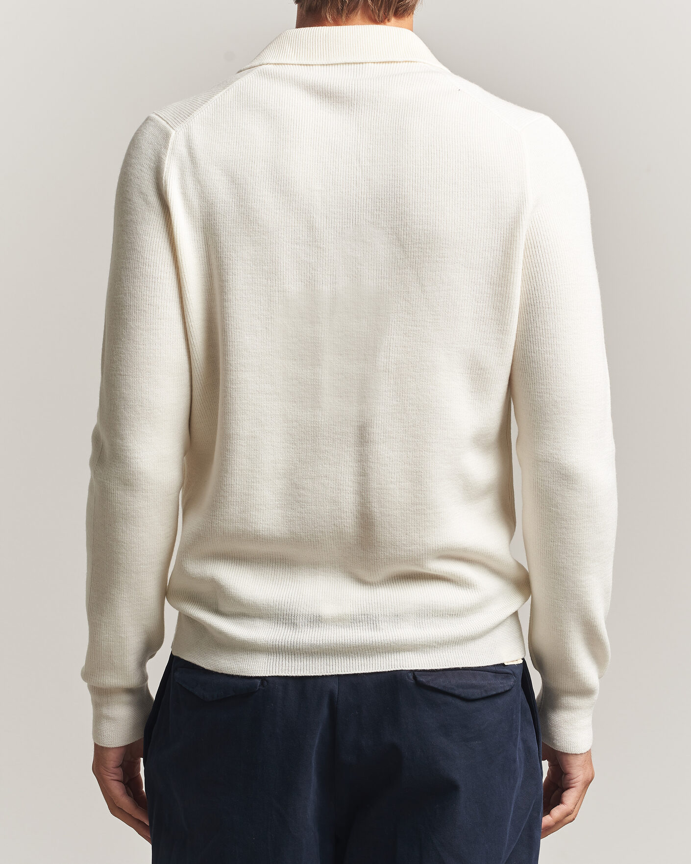 Herre | Gensere | Gran Sasso | Merino Knitted Polo Cream