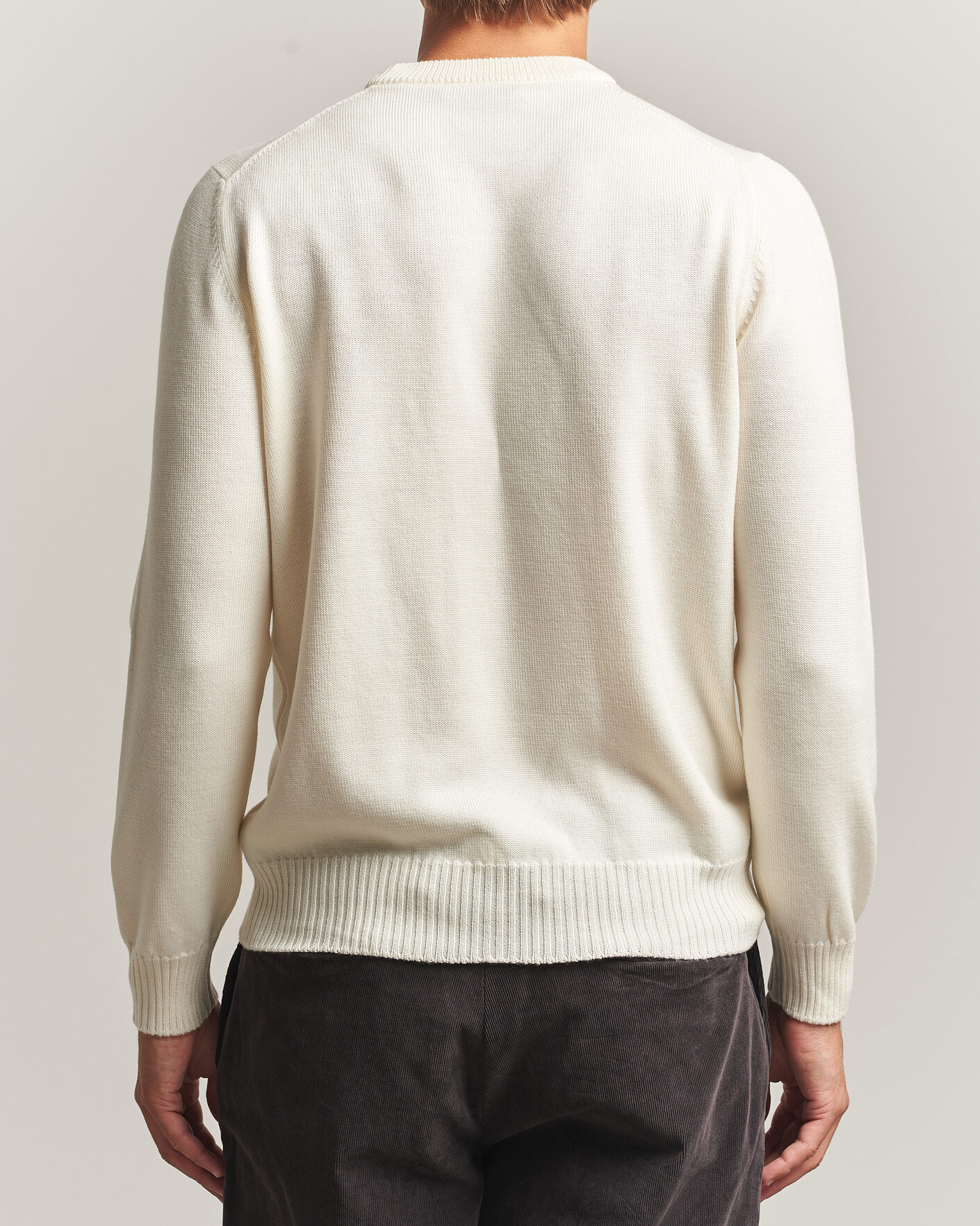 Herre | Gensere | Gran Sasso | Merino Knitted Crew Neck Cream