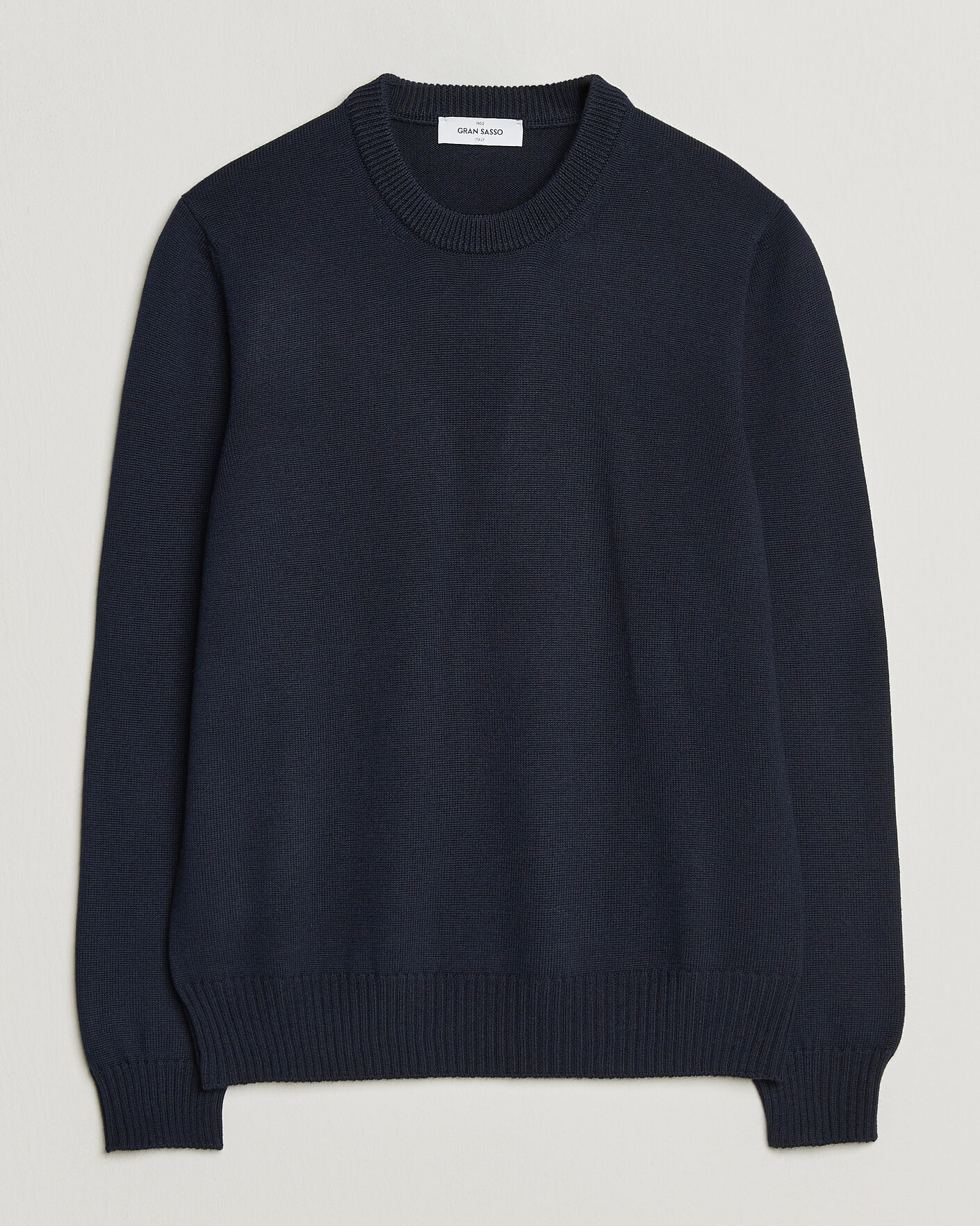 Herre | Gensere | Gran Sasso | Merino Knitted Crew Neck Navy