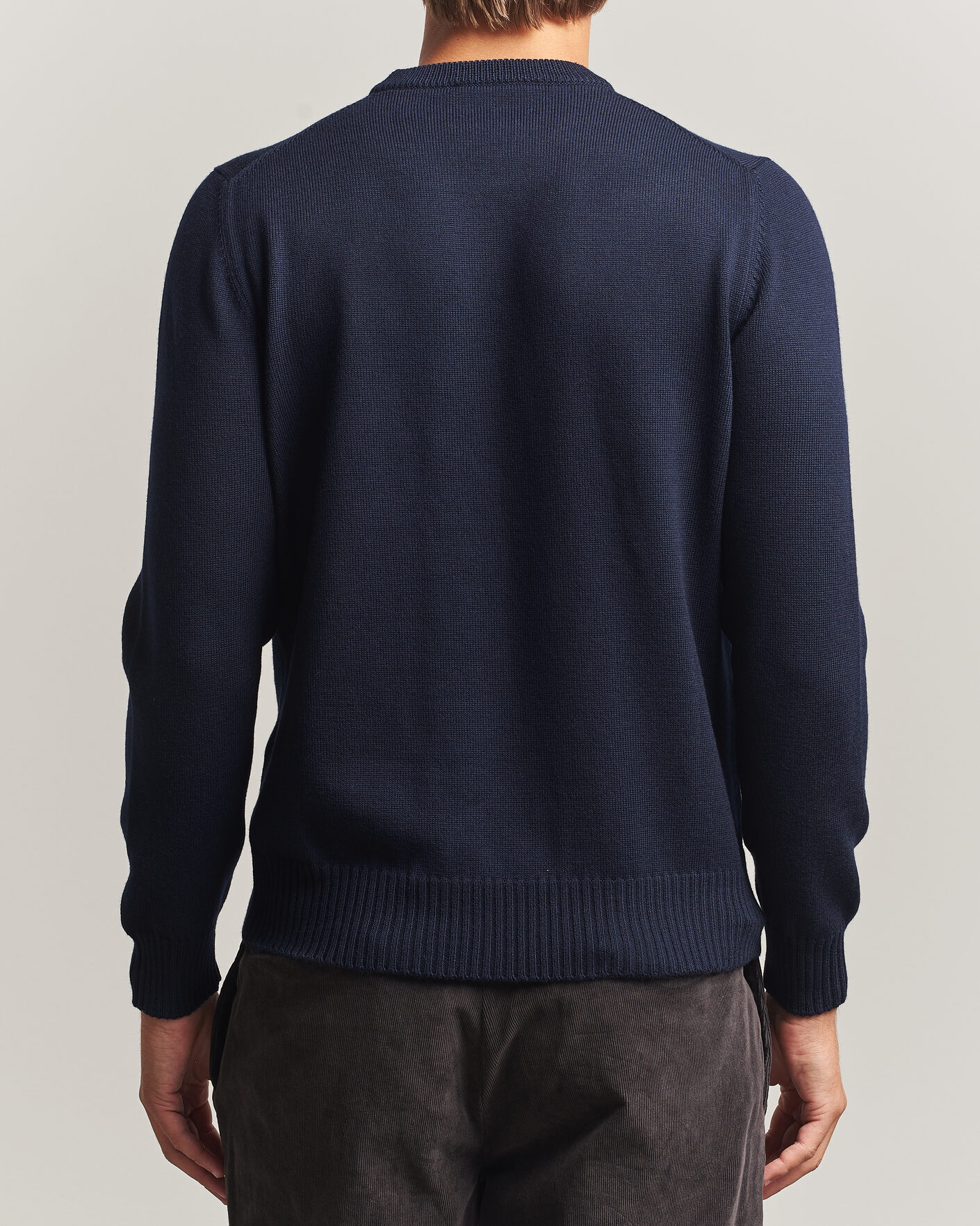 Herre | Gensere | Gran Sasso | Merino Knitted Crew Neck Navy