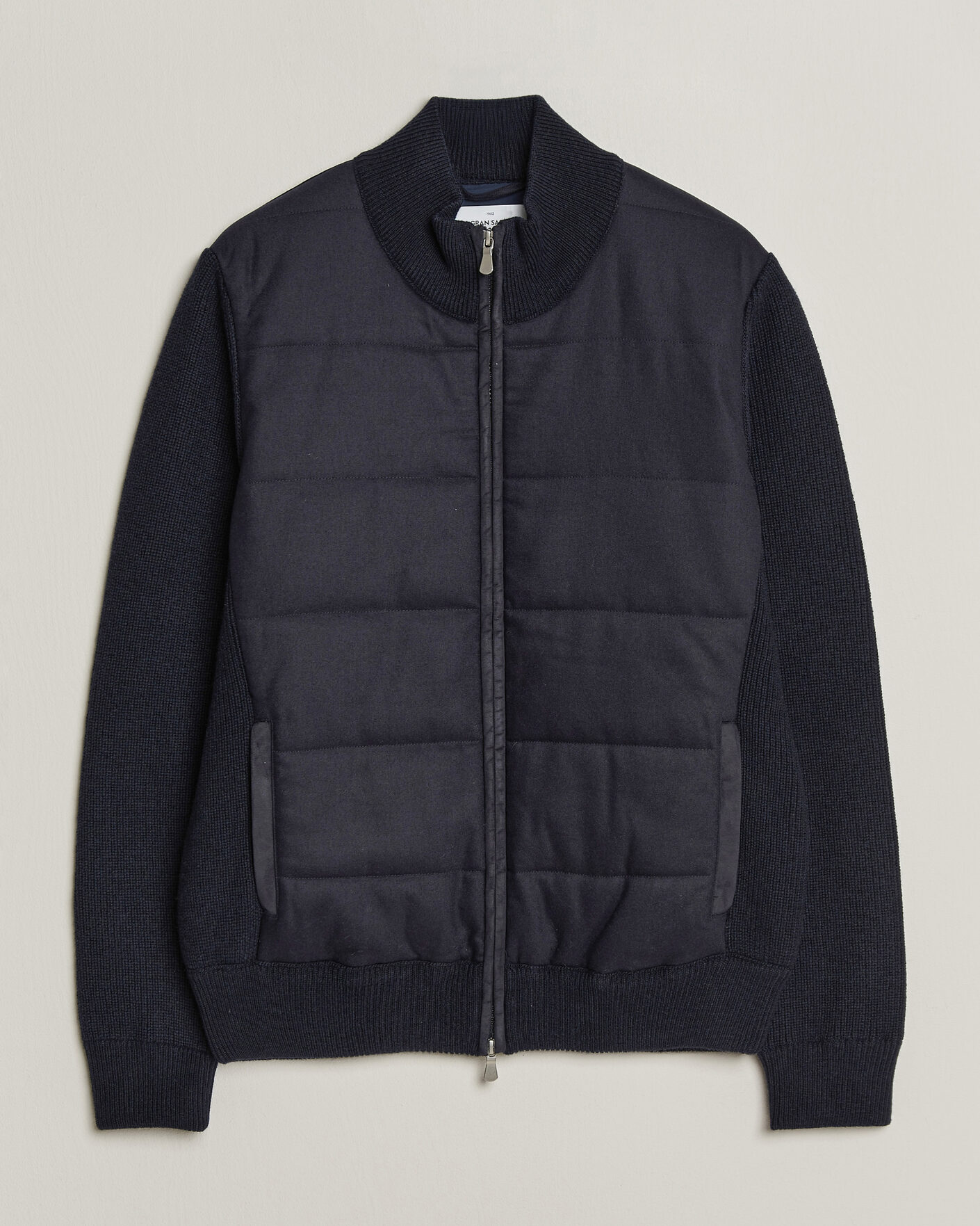 Herre | Jakker | Gran Sasso | Brushed Wool Hybrid Jacket Navy
