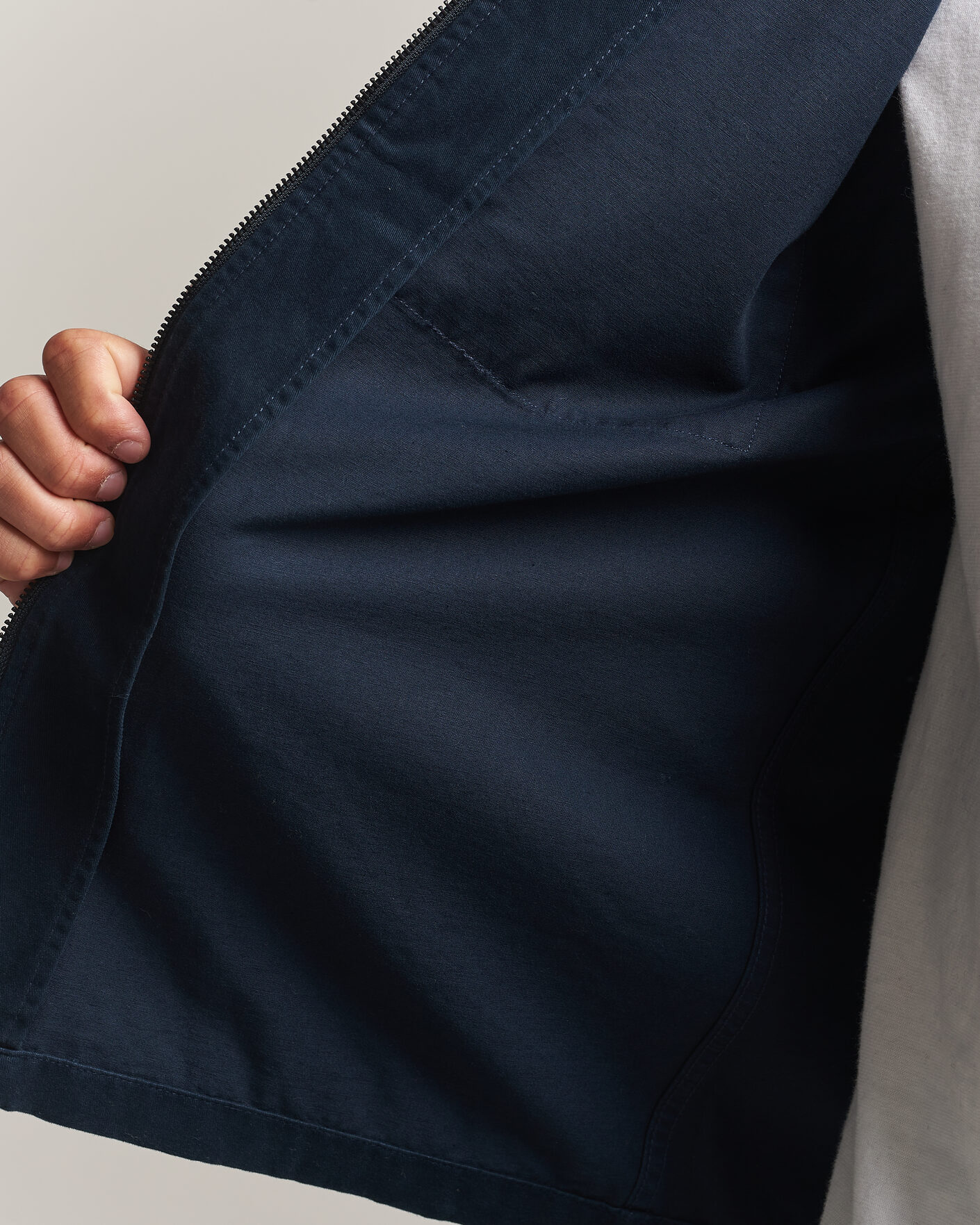 Herre | Skjorter | KnowledgeCotton Apparel | Twill Zip Overshirt Total Eclipse