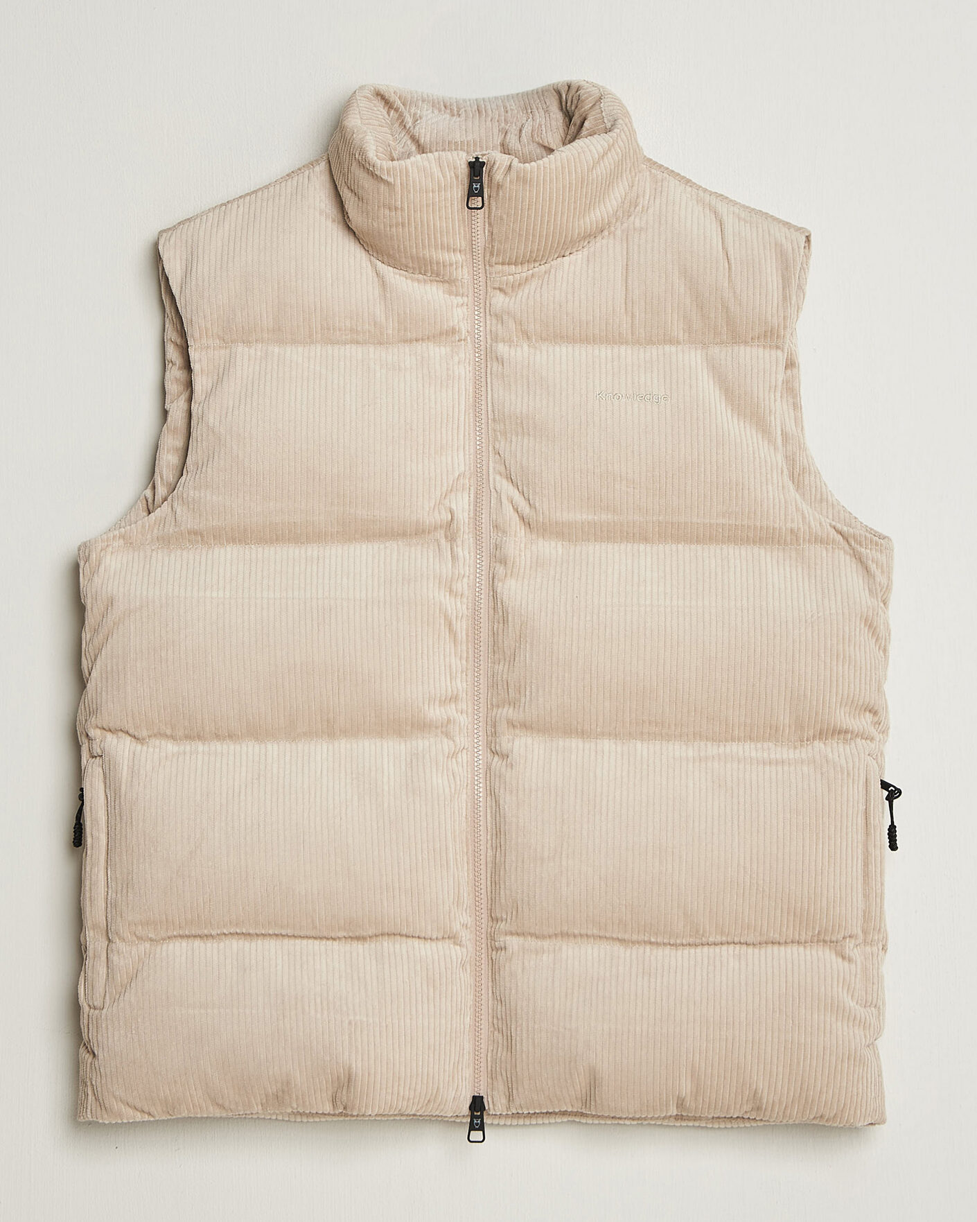 Herre | Vester | KnowledgeCotton Apparel | Corduroy Puffer Vest Light Feather Grey