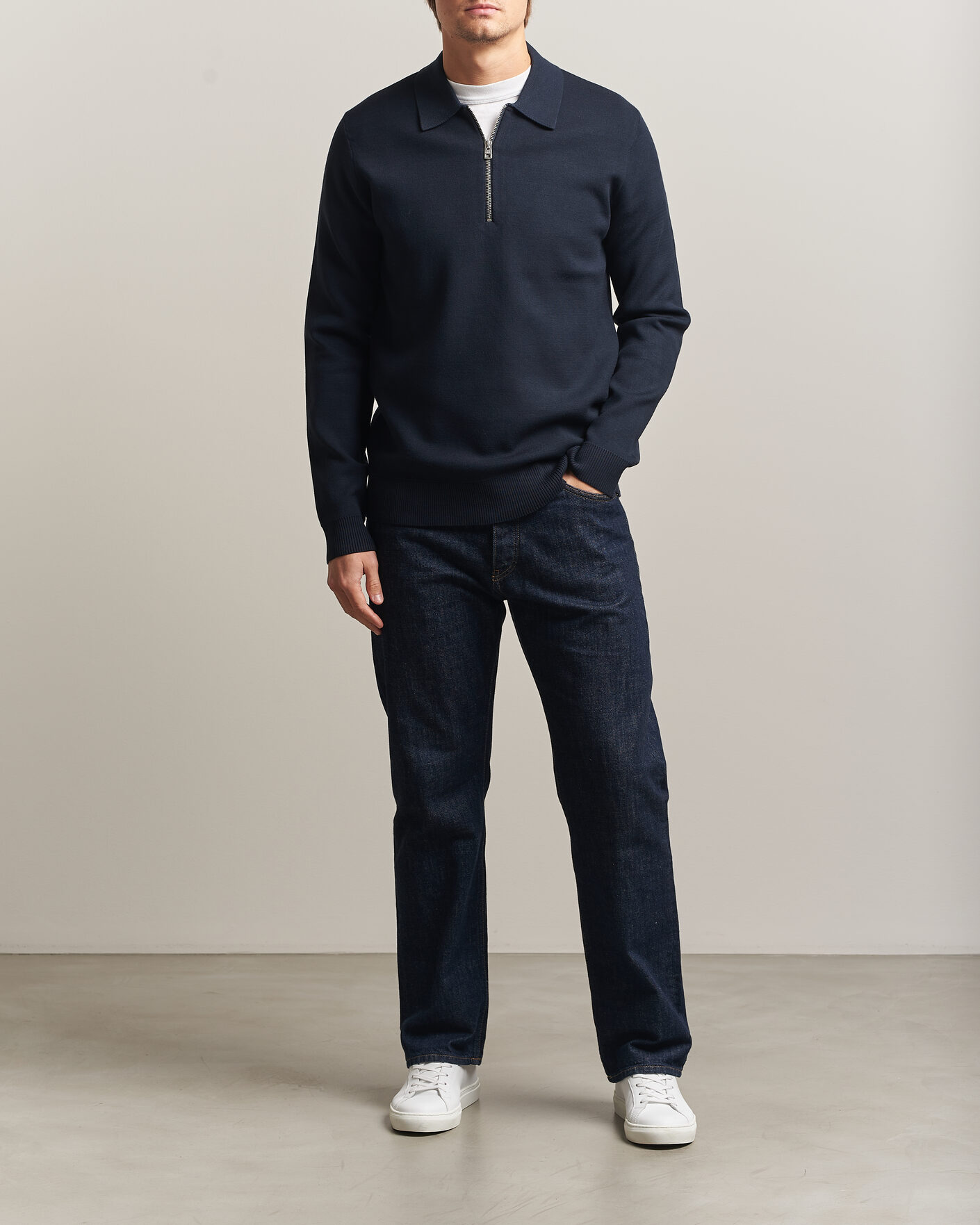 Herre | Gensere | Samsøe Samsøe | Matt Half Zip Polo Sky Captain