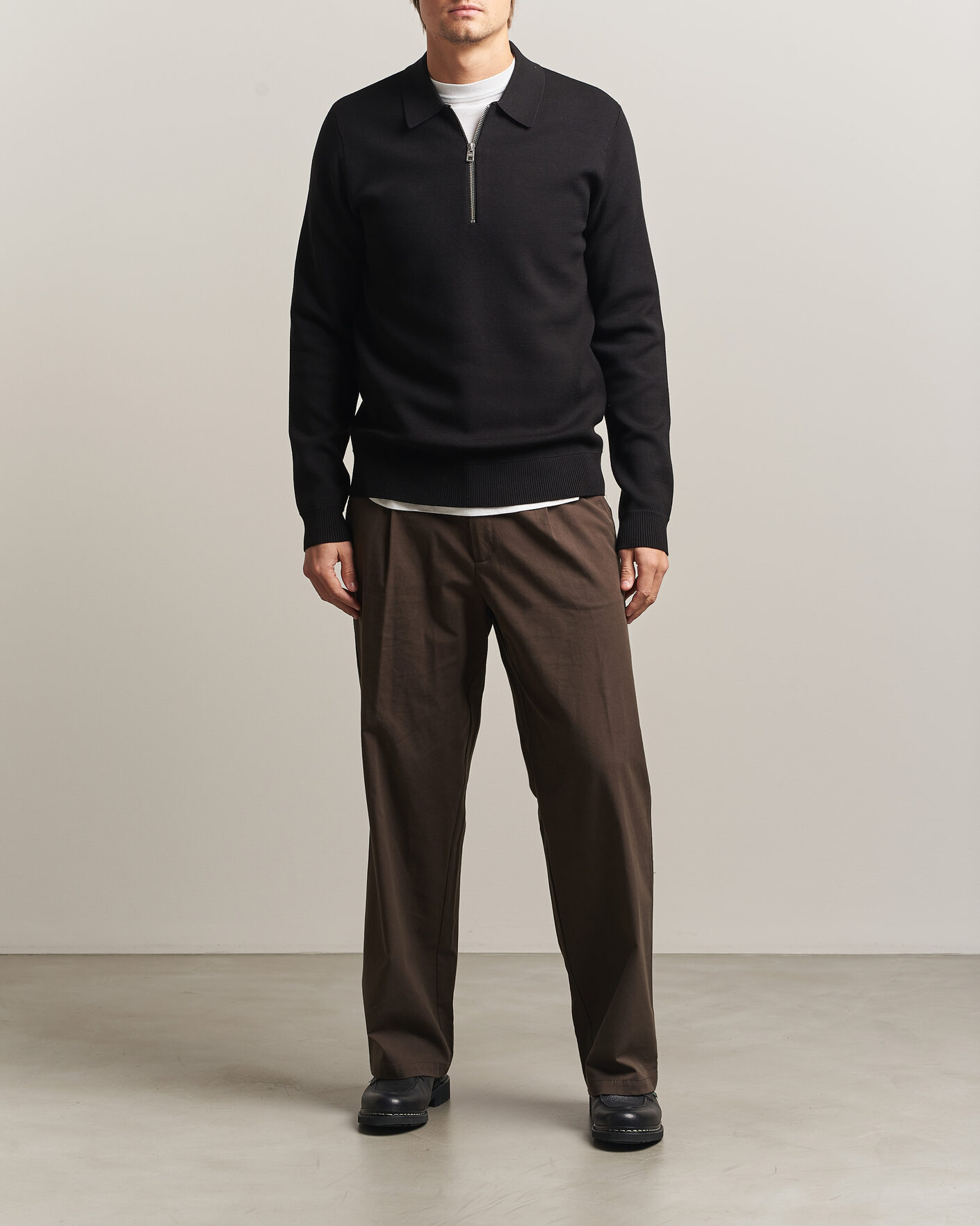 Herre | Gensere | Samsøe Samsøe | Matt Half Zip Polo Black