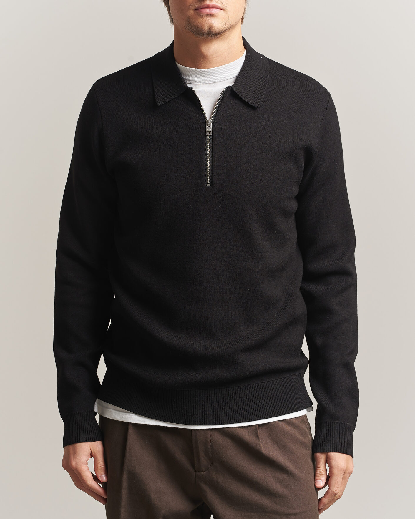 Herre | Gensere | Samsøe Samsøe | Matt Half Zip Polo Black