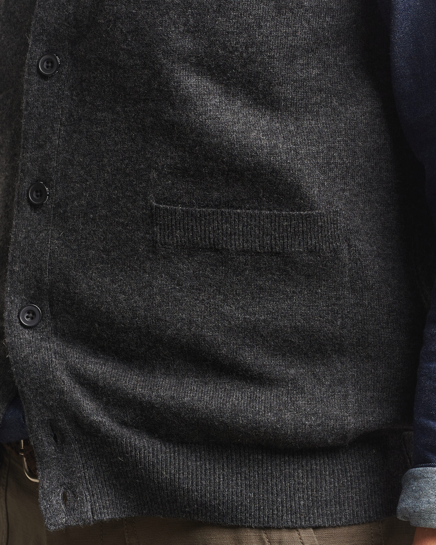 Herre | Gensere | BEAMS PLUS | Button Knit Vest Charcoal