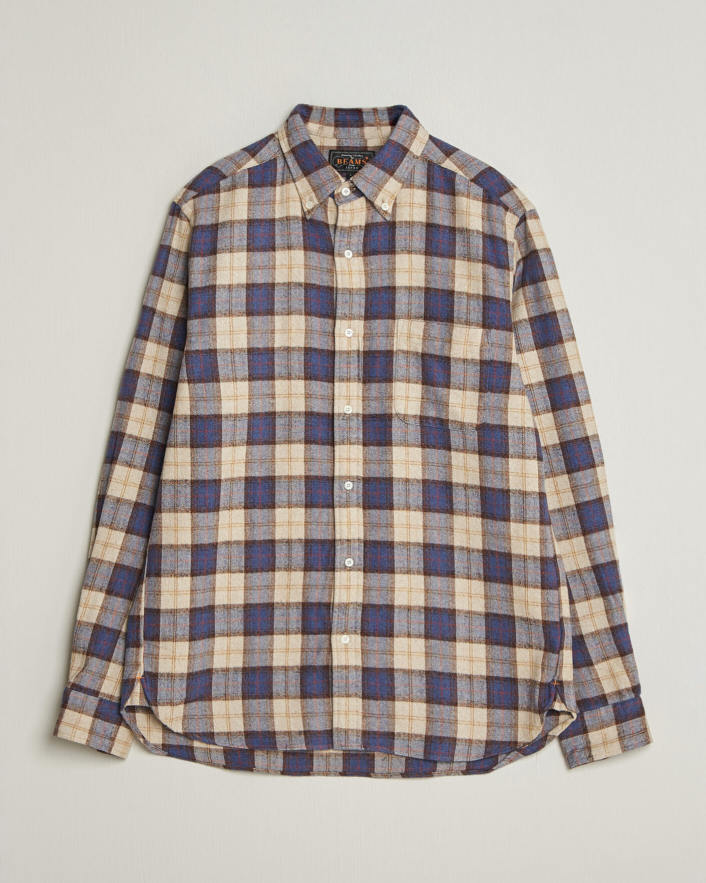 Herre | Skjorter | BEAMS PLUS | Plaid Button Down Shirt White/Blue
