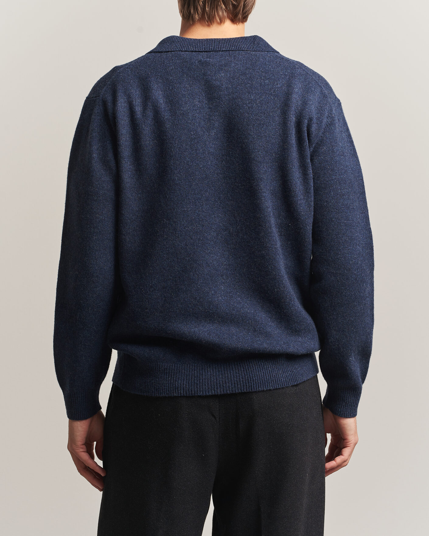 Herre | Gensere | BEAMS PLUS | Knitted Wool Polo Navy