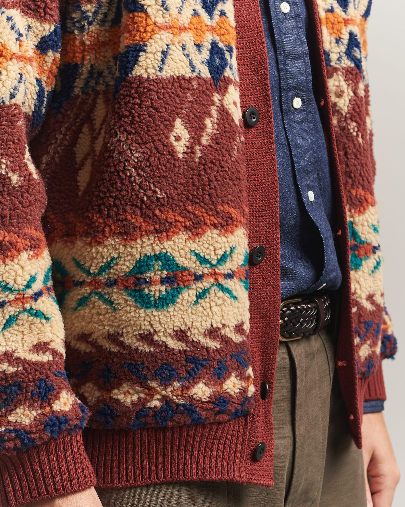 Herre | Gensere | BEAMS PLUS | Boa Jacquard Cardigan Brown