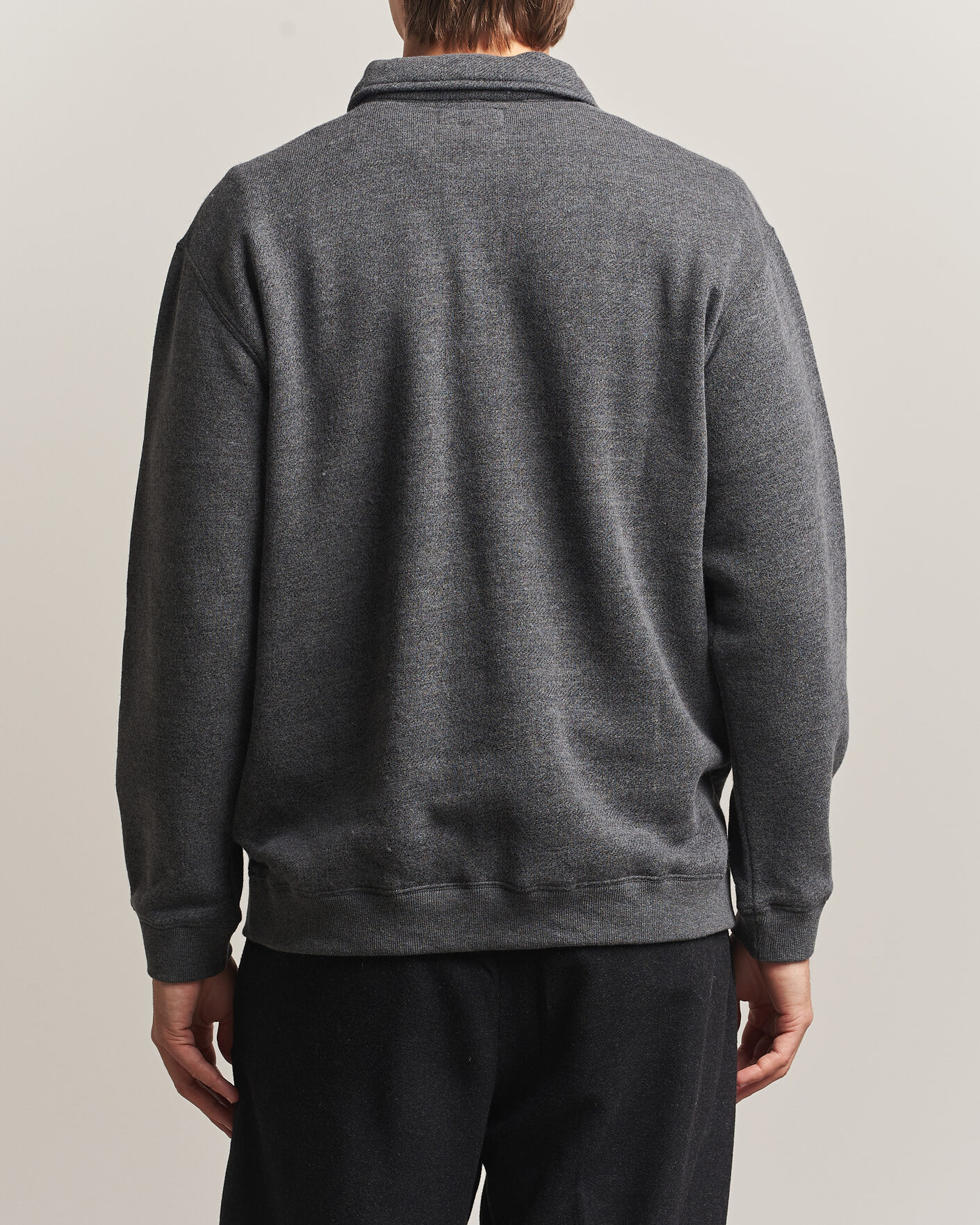Herre | Gensere | BEAMS PLUS | Wool/Cotton Half Zip Charcoal