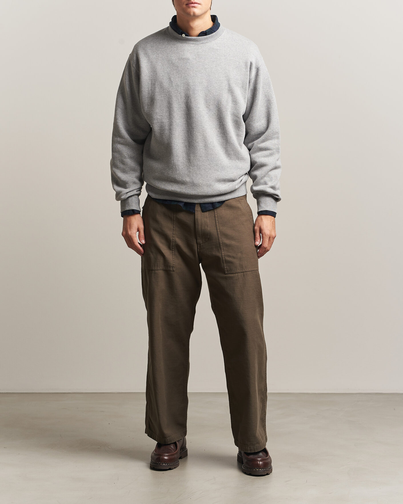 Herre | Gensere | BEAMS PLUS | Soft Sweat Crew Neck Grey