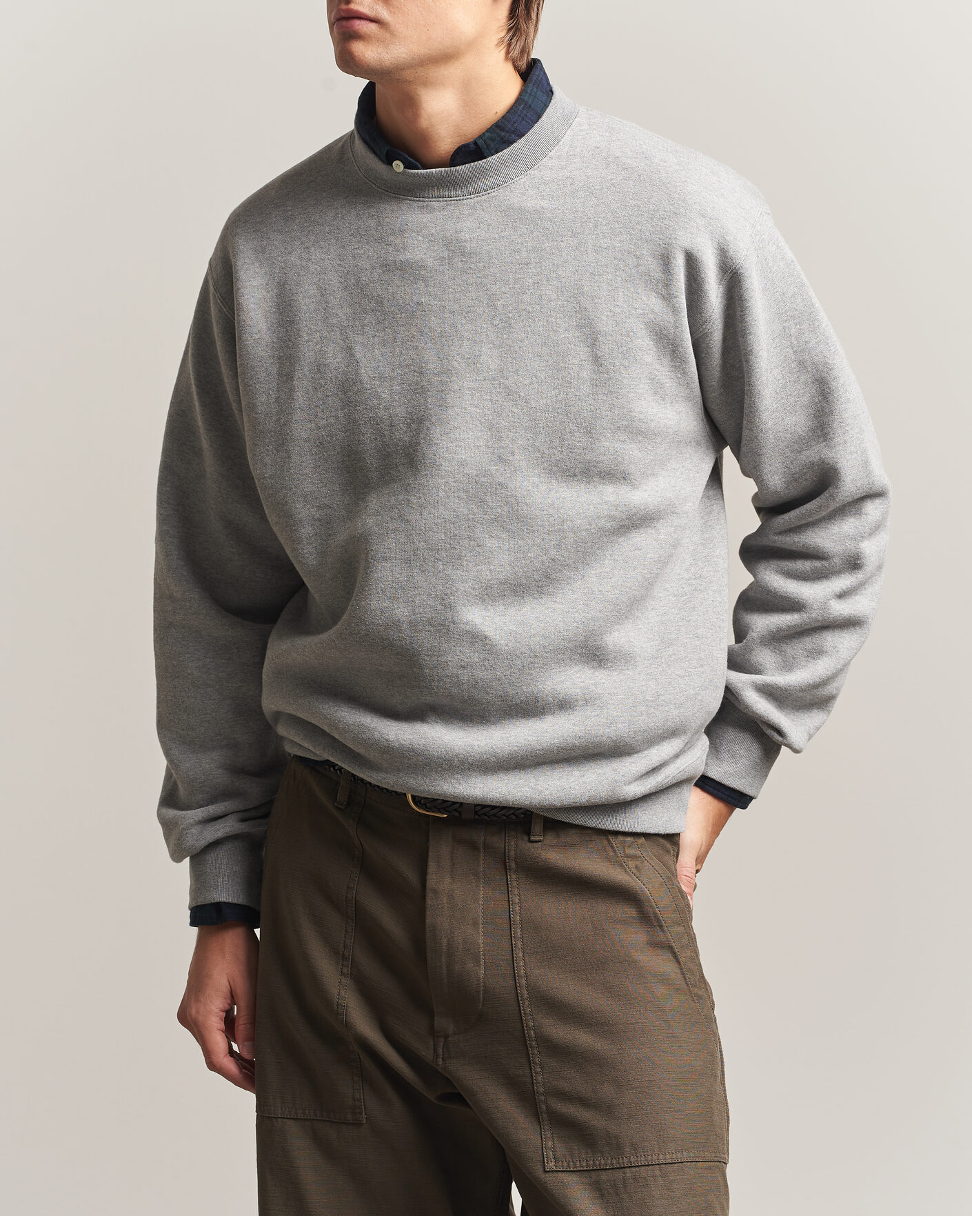 Herre | Gensere | BEAMS PLUS | Soft Sweat Crew Neck Grey