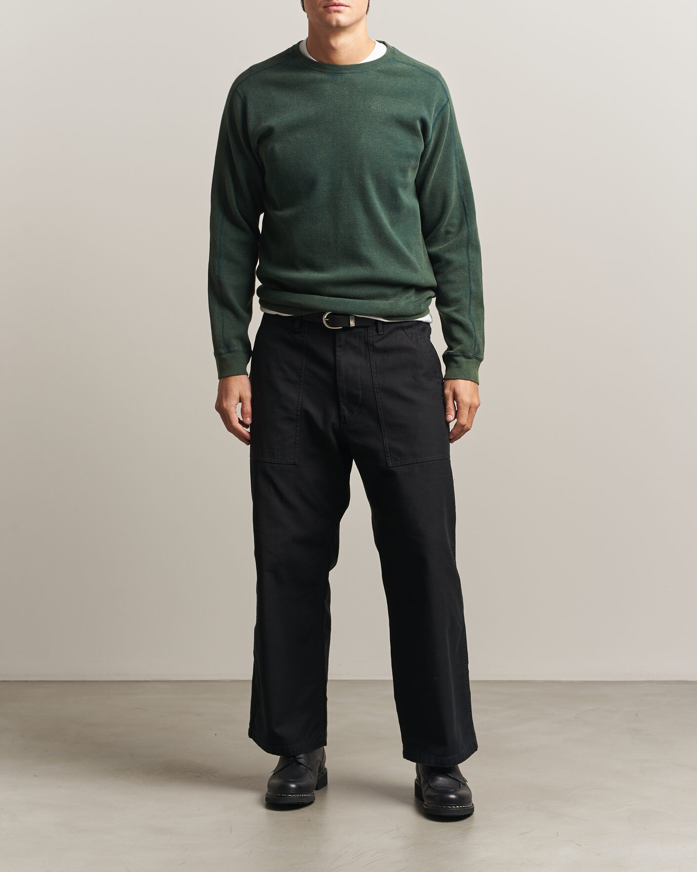 Herre | T-Shirts | BEAMS PLUS | Fade Thermal Crew Green