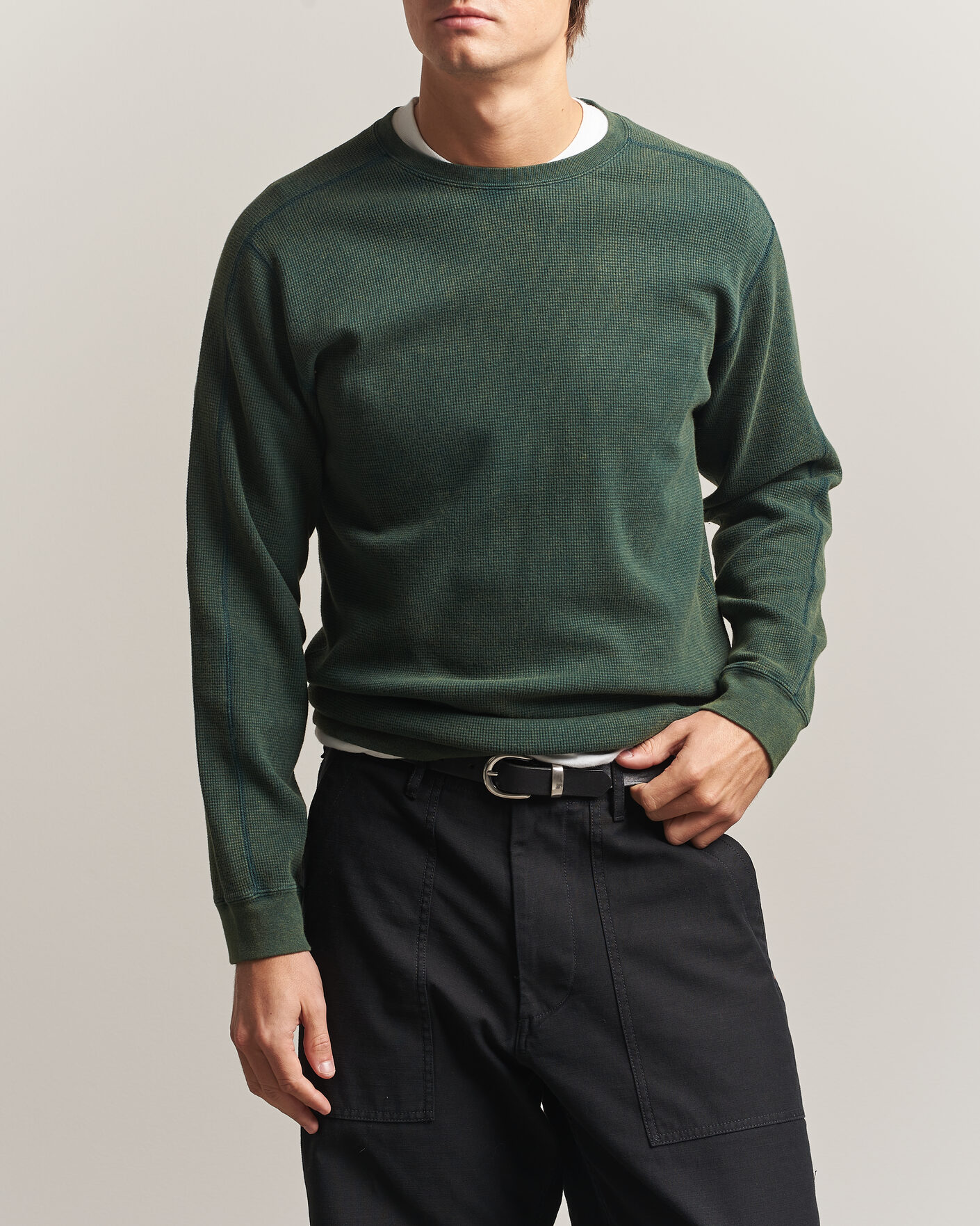 Herre | T-Shirts | BEAMS PLUS | Fade Thermal Crew Green