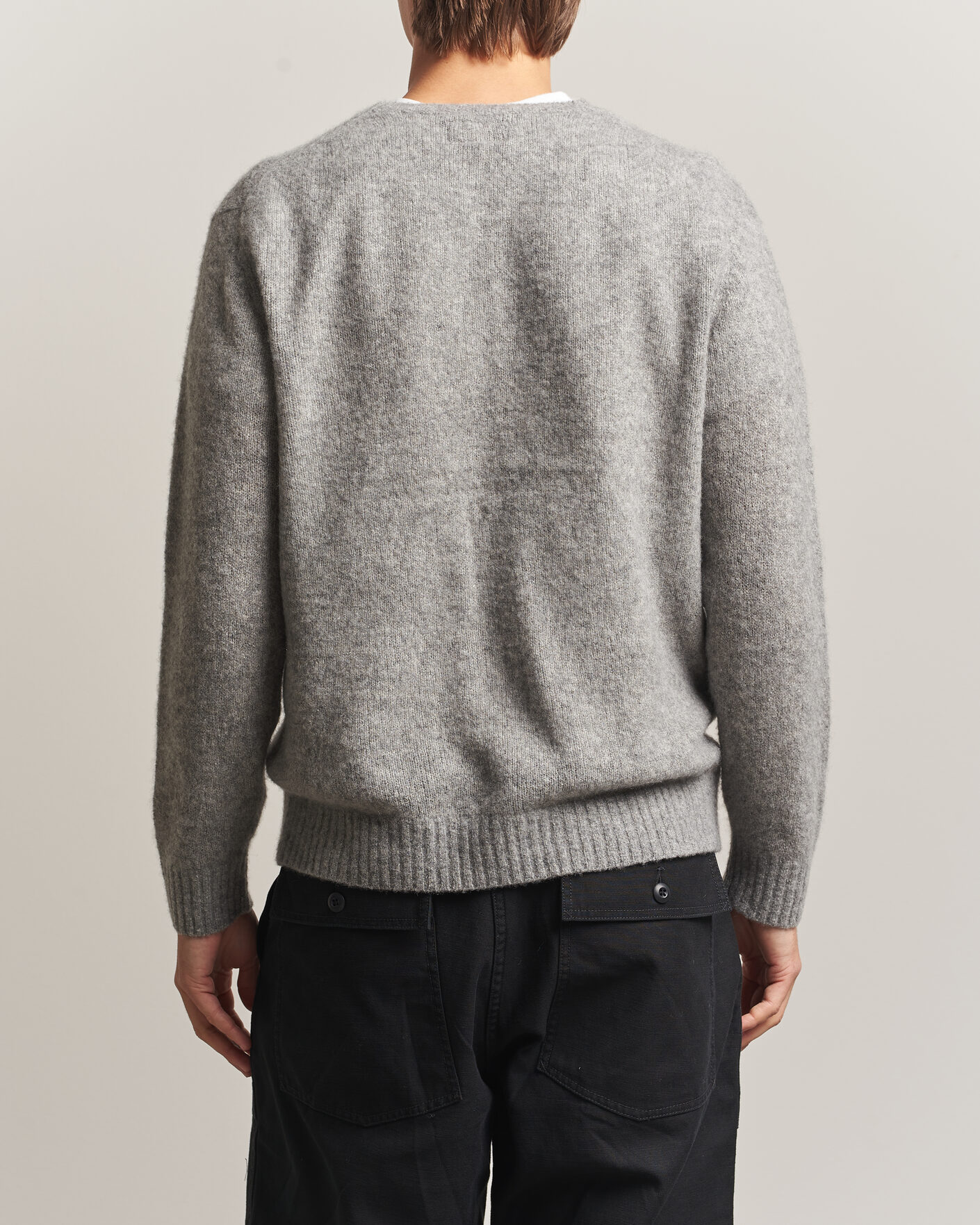 Herre | Gensere | BEAMS PLUS | Cashmere/Silk Crew Neck Grey Melange
