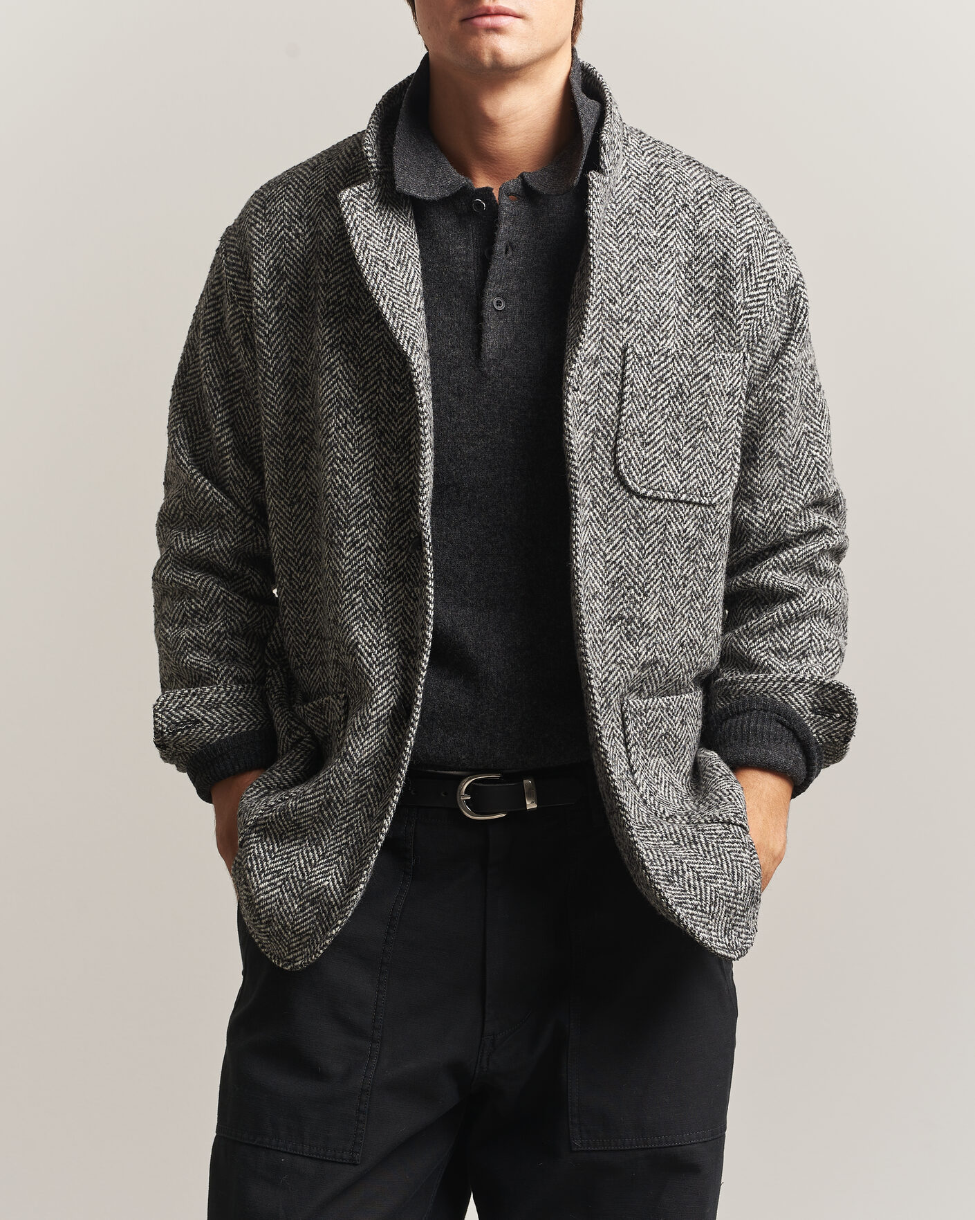 Herre | Jakker | BEAMS PLUS | Wool Herringbone Jacket Grey