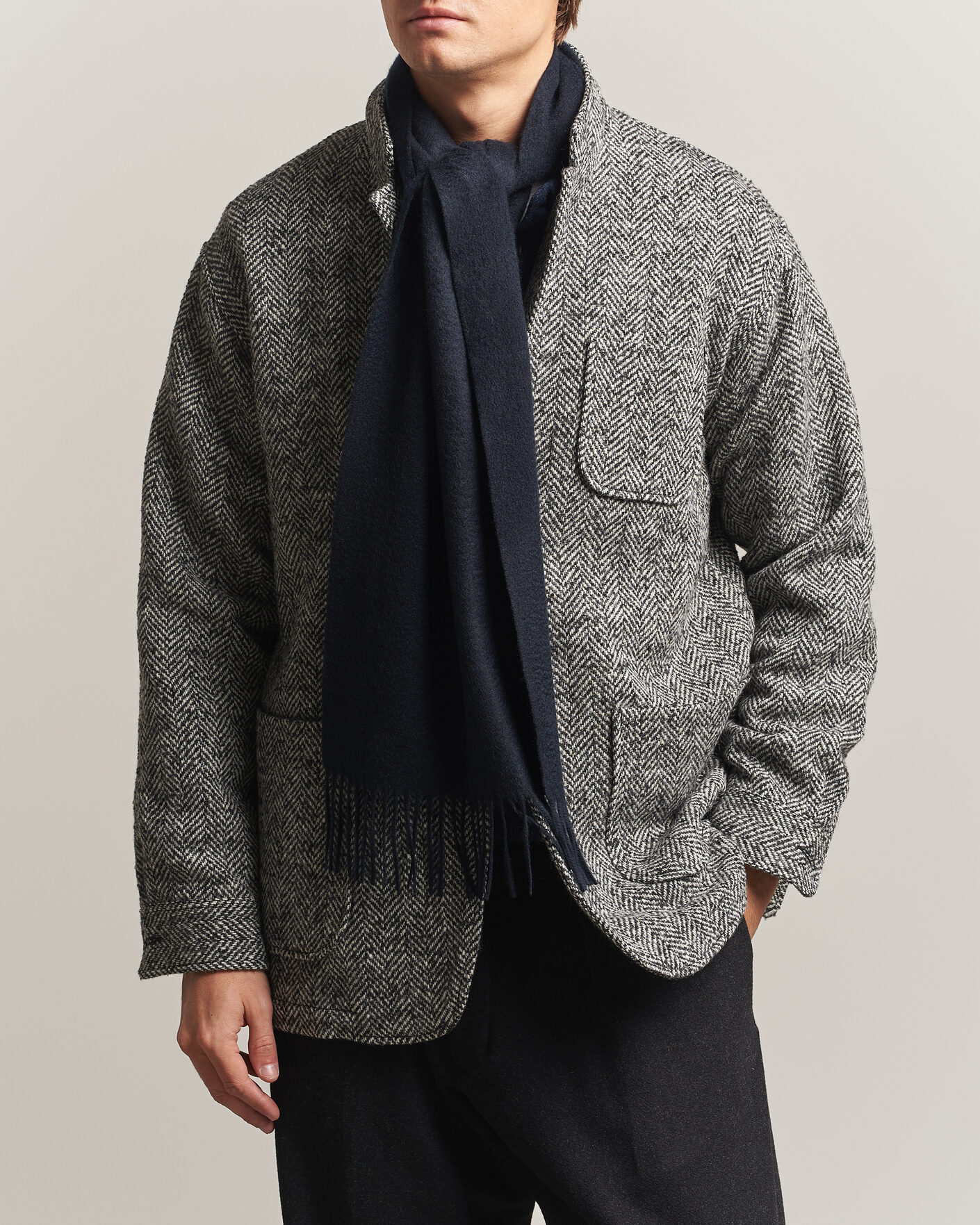Herre | Skjerf | BEAMS PLUS | Cashmere Scarf Navy