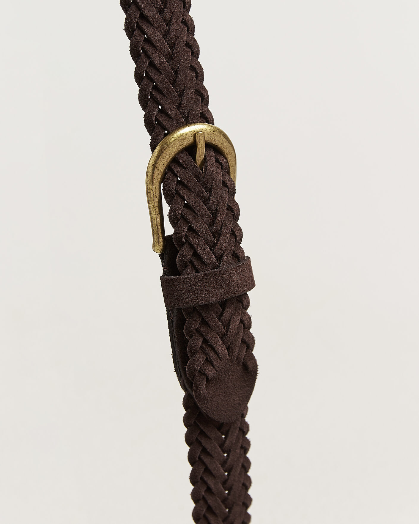 Herre | Belter | BEAMS PLUS | Suede Braided Belt Dark Brown