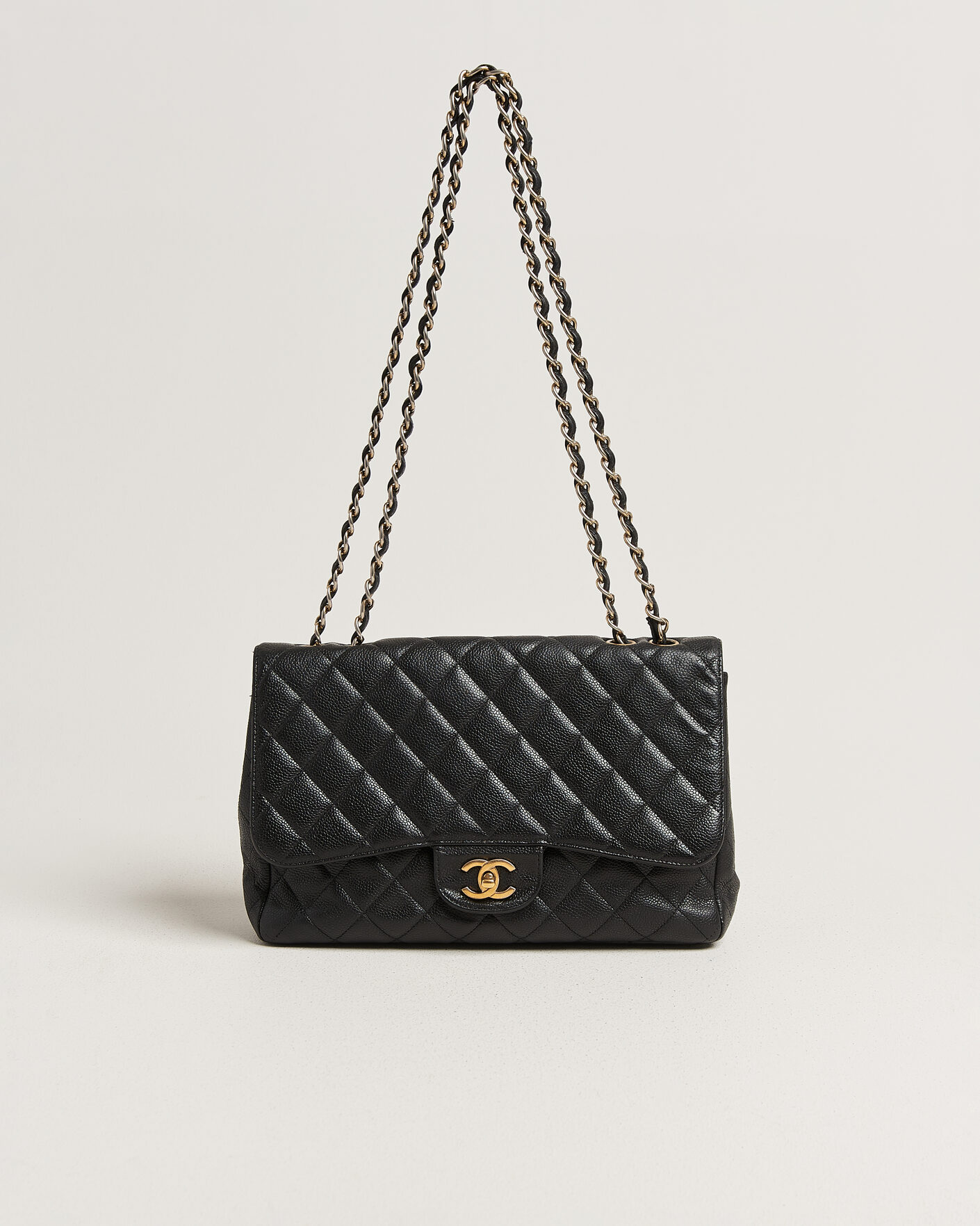 Herre | Pre-Owned & Vintage Bags | Chanel Pre-Owned | Classic Jumbo Single Flap Bag Caviar Black