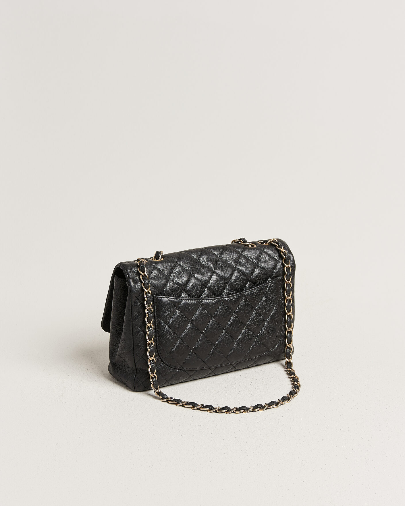 Herre | Pre-Owned & Vintage Bags | Chanel Pre-Owned | Classic Jumbo Single Flap Bag Caviar Black