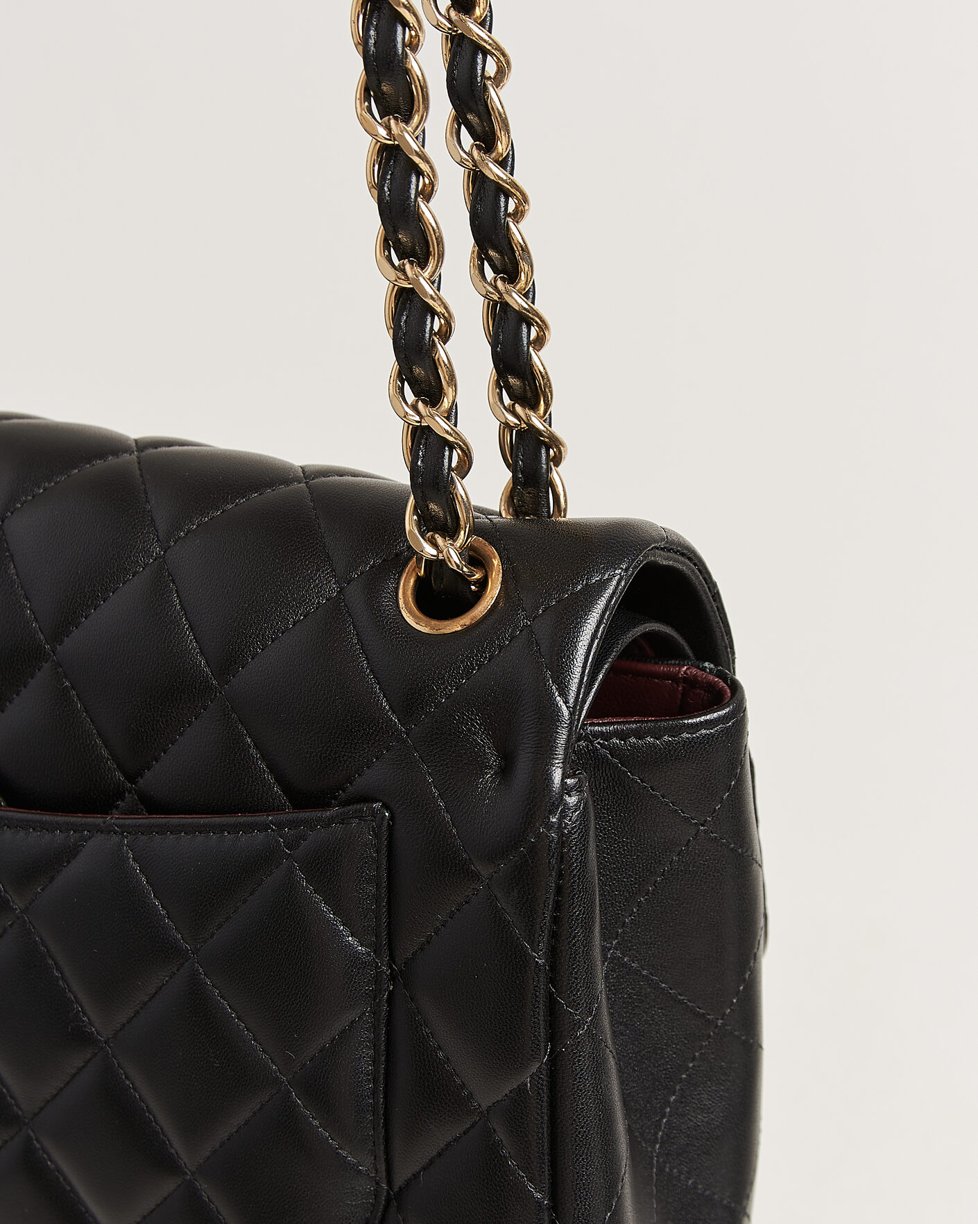 Herre | Pre-Owned & Vintage Bags | Chanel Pre-Owned | Classic Jumbo Double Flap Bag Lambskin Black