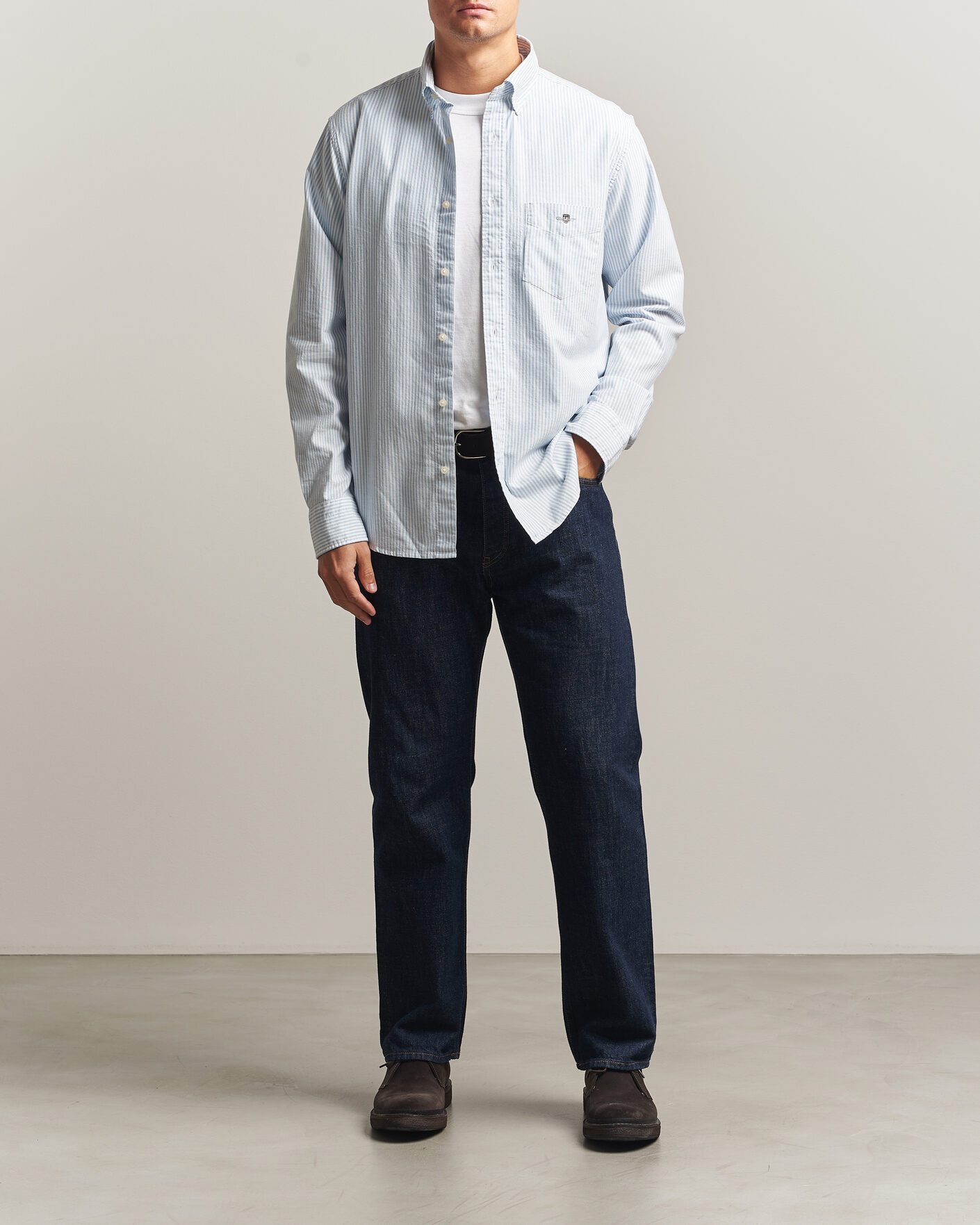 Herre | Skjorter | Gant | Regular Fit Striped Oxford Shirt College Blue