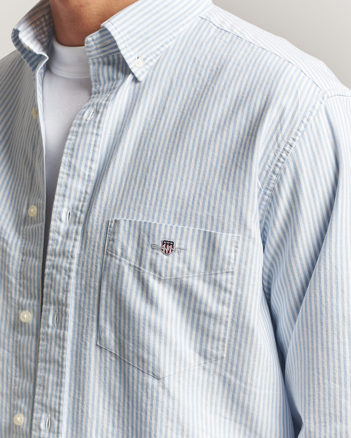 Herre | Skjorter | Gant | Regular Fit Striped Oxford Shirt College Blue