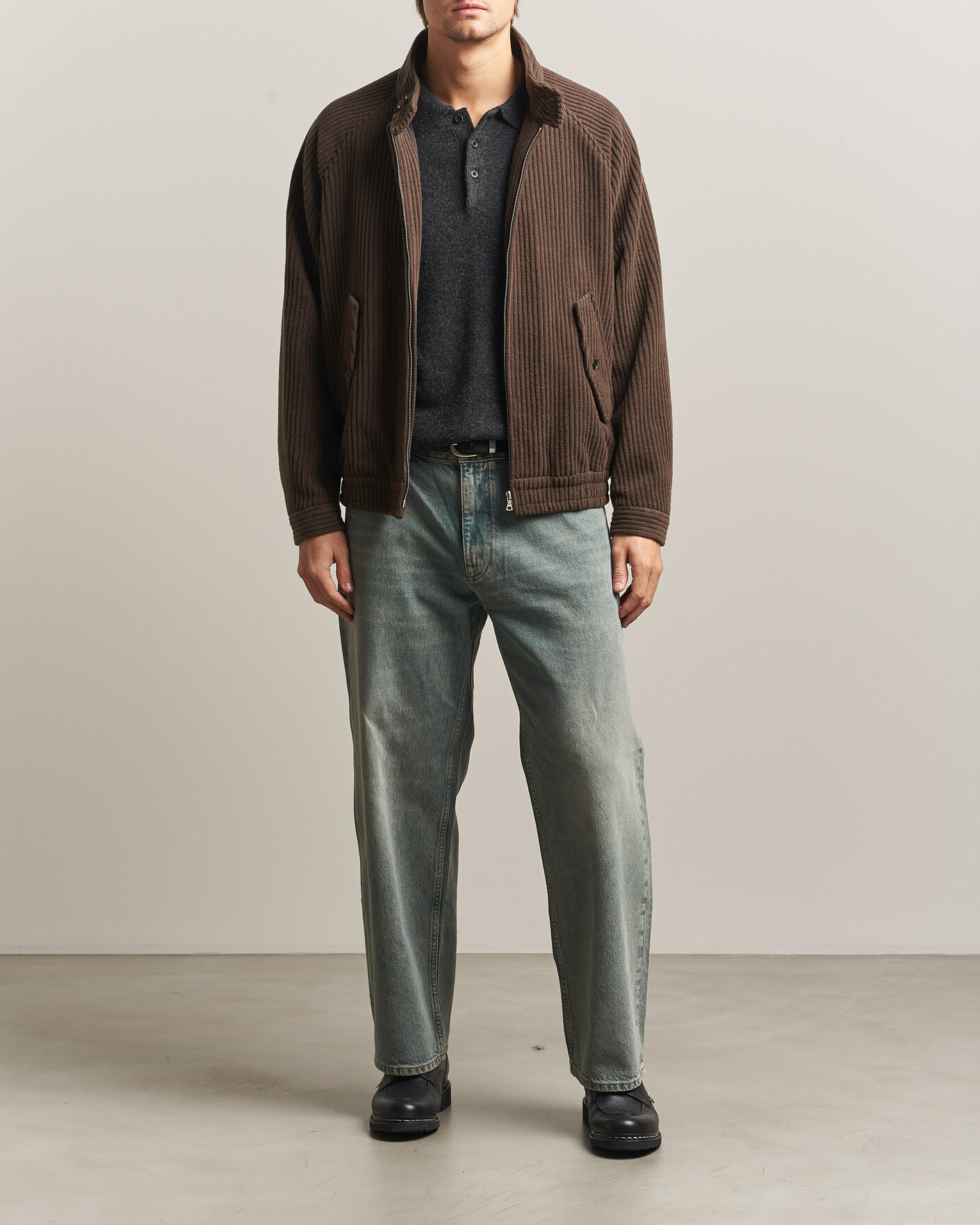 Herre | Jakker | Auralee | Wool Cashmere Corduroy Zip Jacket Smoky Brown