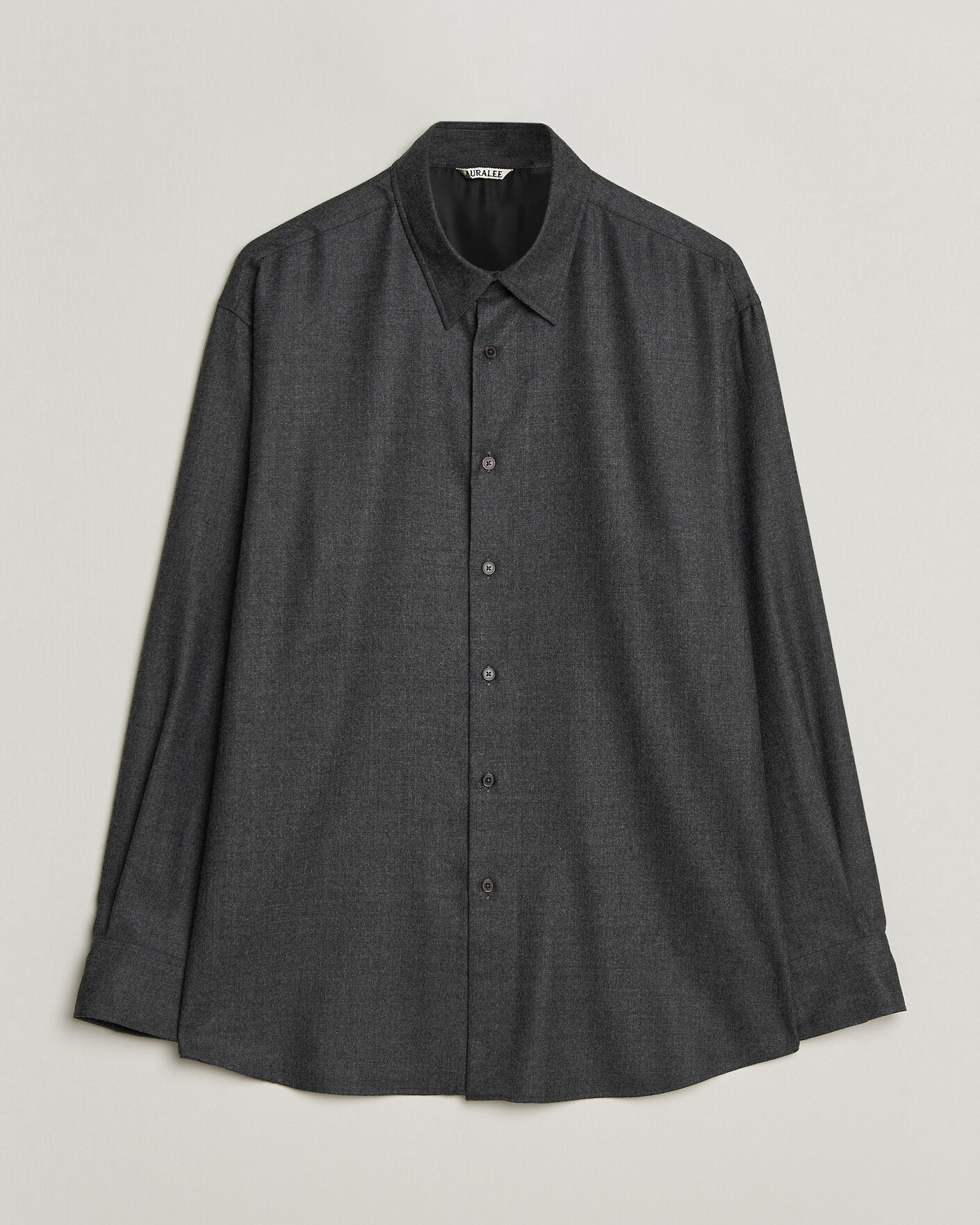 Herre | Skjorter | Auralee | Super Light Wool Shirt Charcoal
