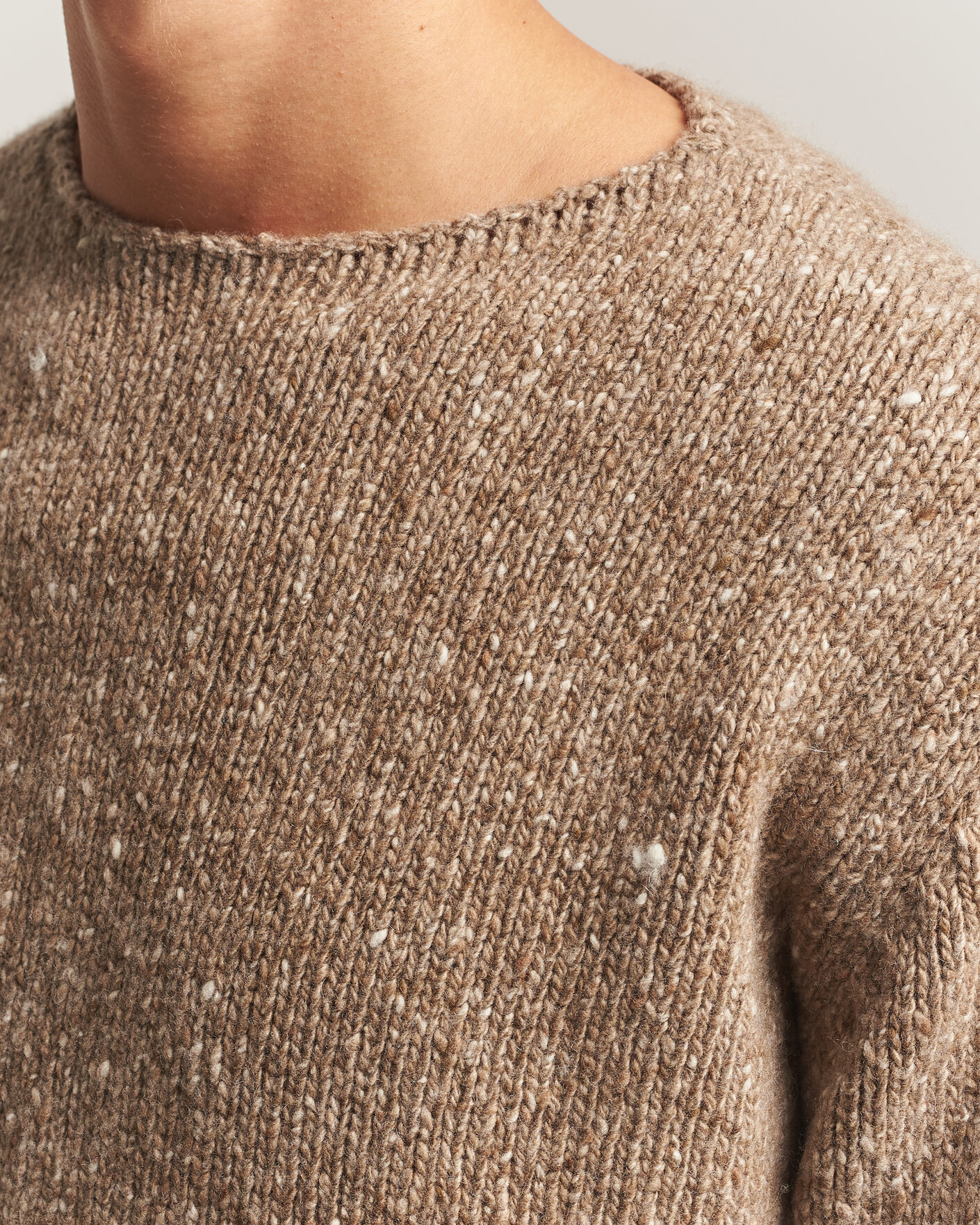 Herre | Gensere | Auralee | Homespun Tweed Knit Pullover Top Brown