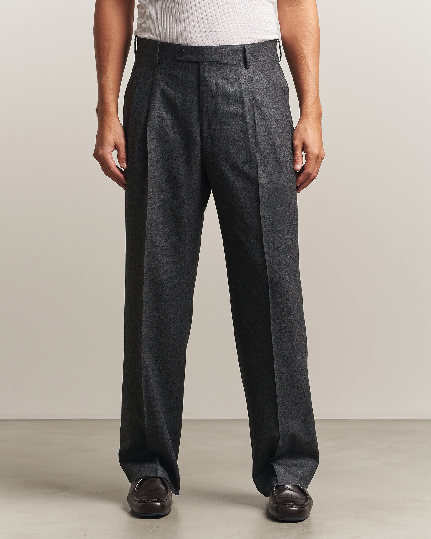 Herre | Bukser | Auralee | Super Light Wool Pants Charcoal