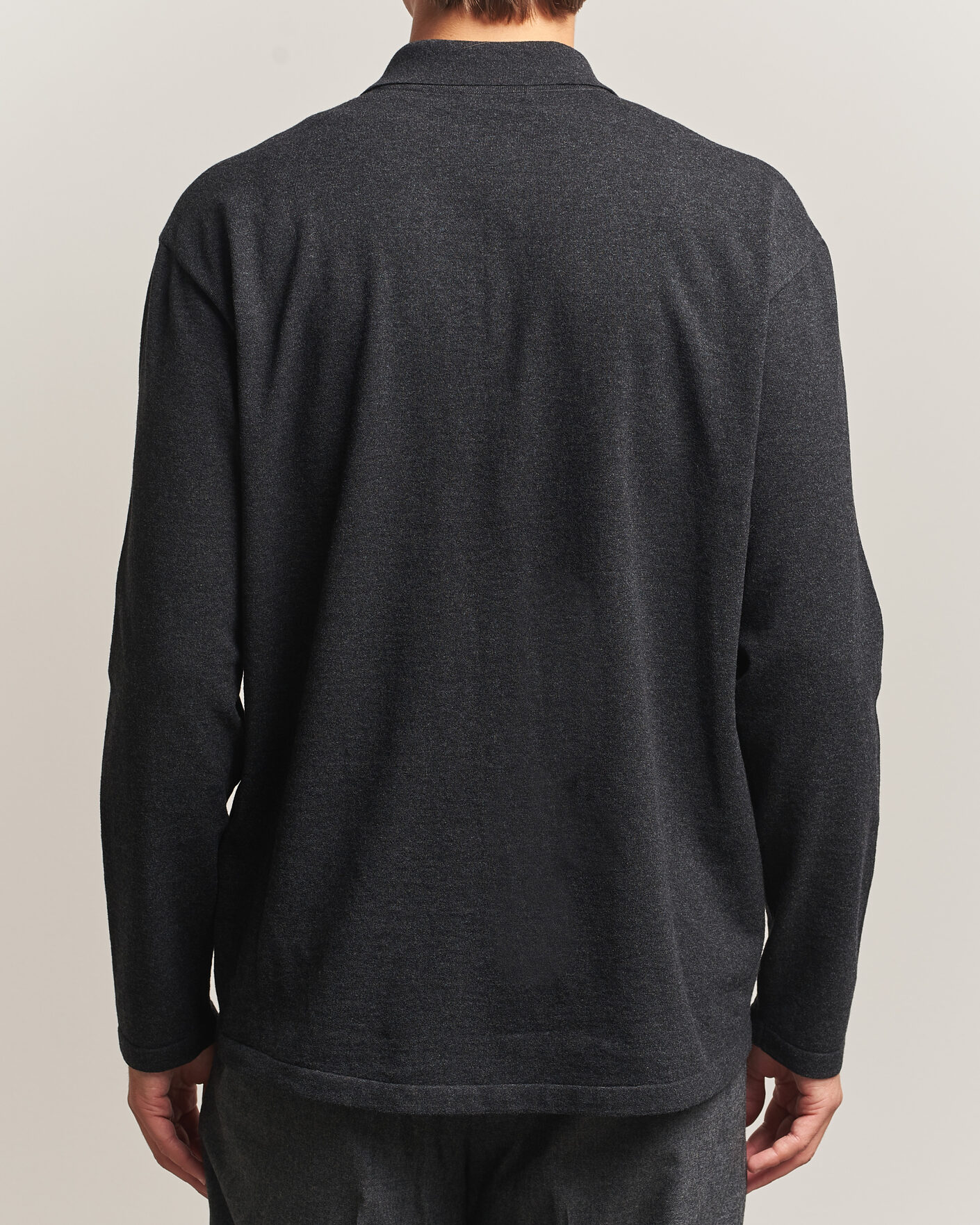 Herre | Gensere | Auralee | High Twist Wool Knit Shirt Cardigan Charcoal