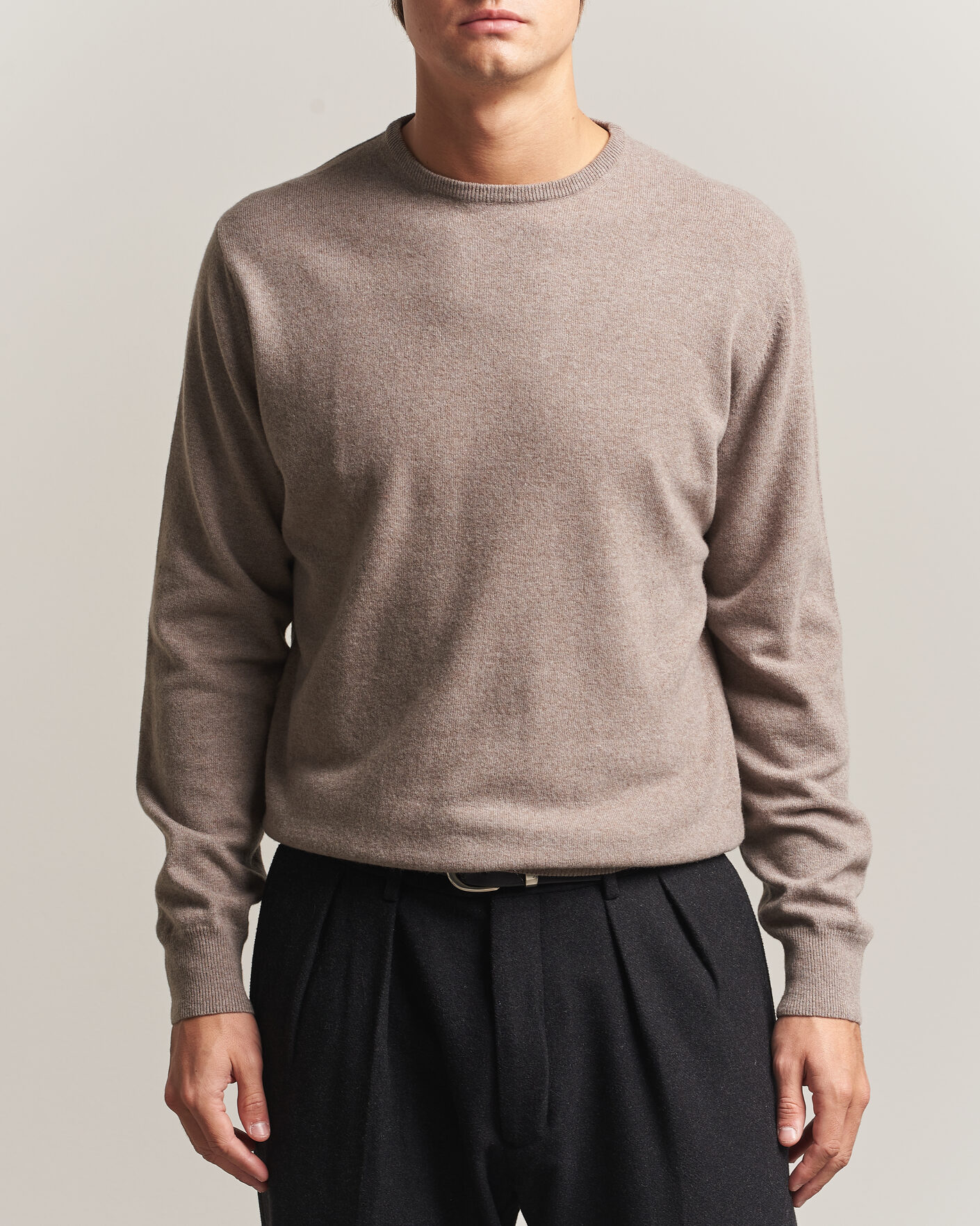 Herre | Gensere | Morgano | Wool/Cashmere Crewneck Walnut