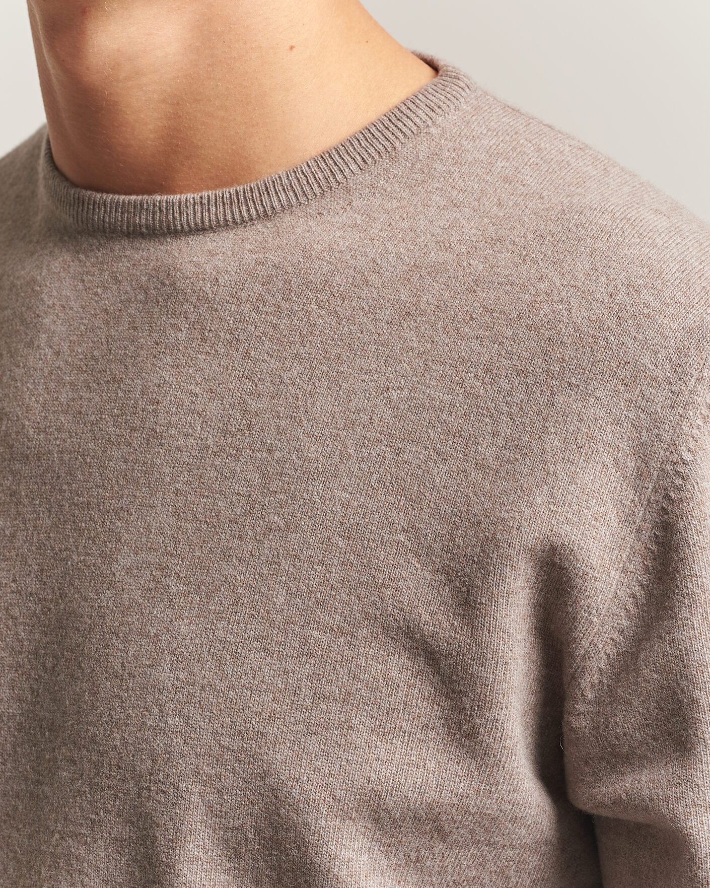 Herre | Gensere | Morgano | Wool/Cashmere Crewneck Walnut