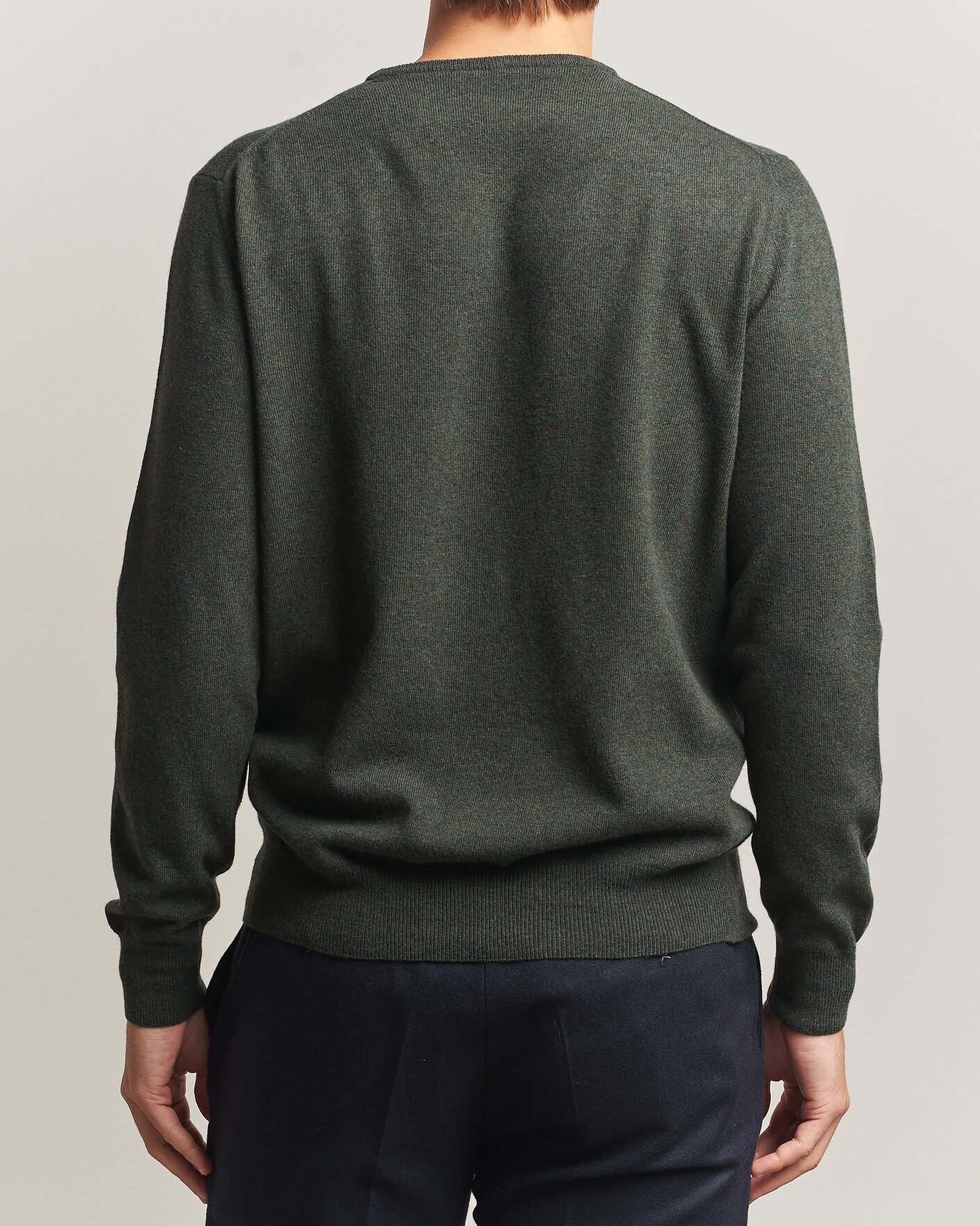 Herre | Gensere | Morgano | Wool/Cashmere Crewneck Dark Green