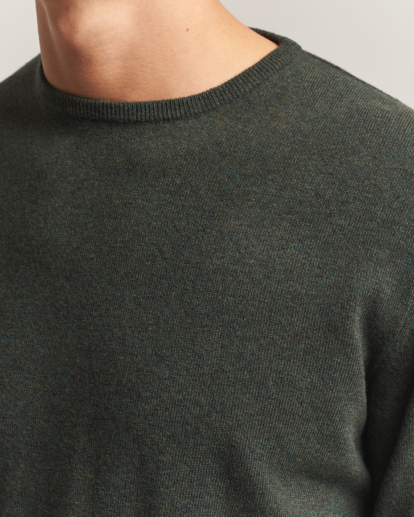 Herre | Gensere | Morgano | Wool/Cashmere Crewneck Dark Green