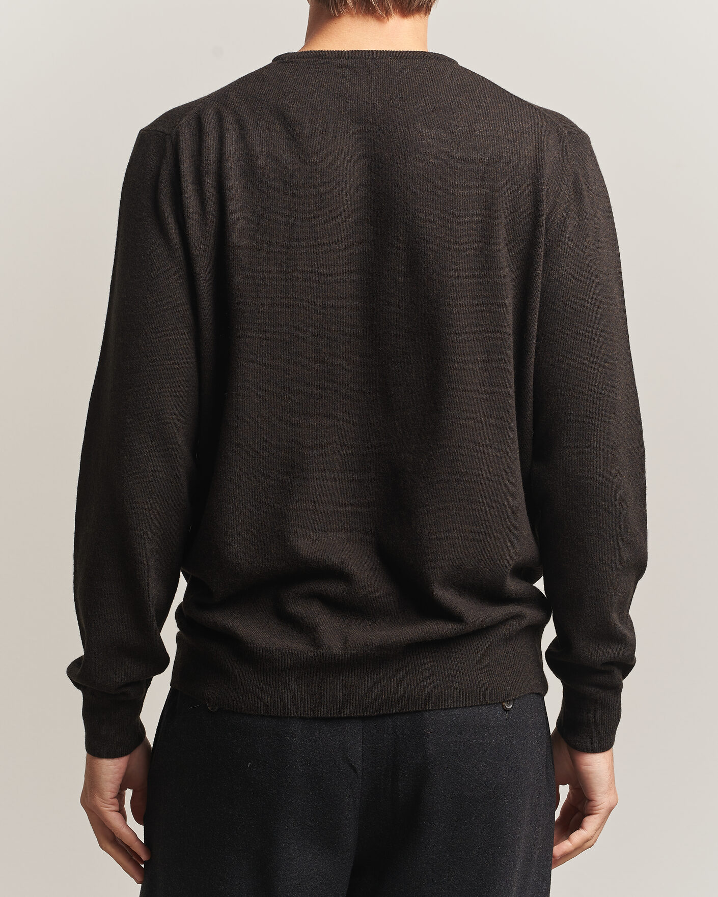 Herre | Gensere | Morgano | Wool/Cashmere Crewneck Dark Brown