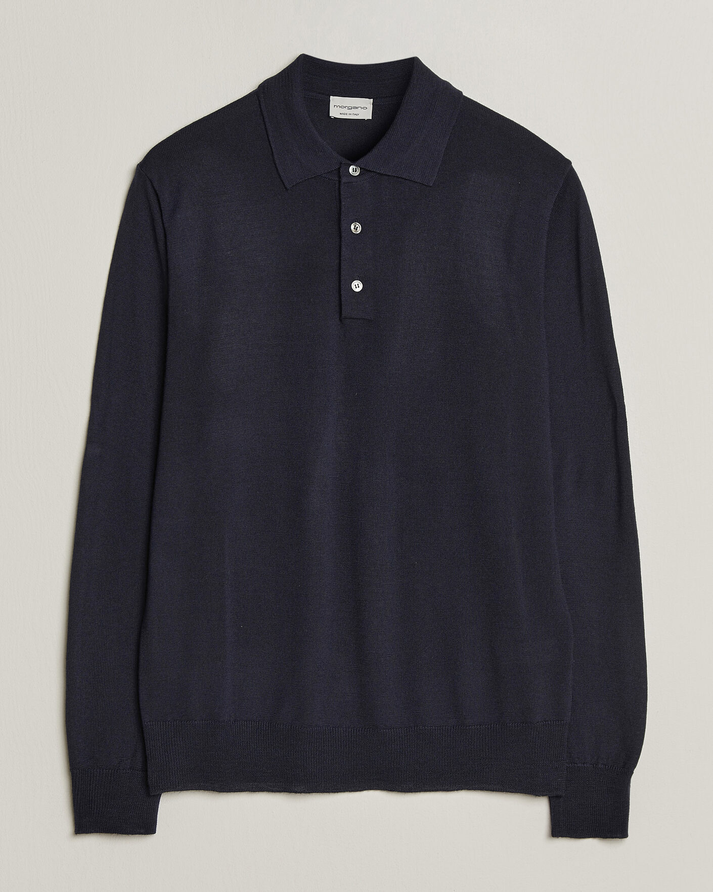 Herre | Gensere | Morgano | Extra Fine Merino Wool Polo Navy