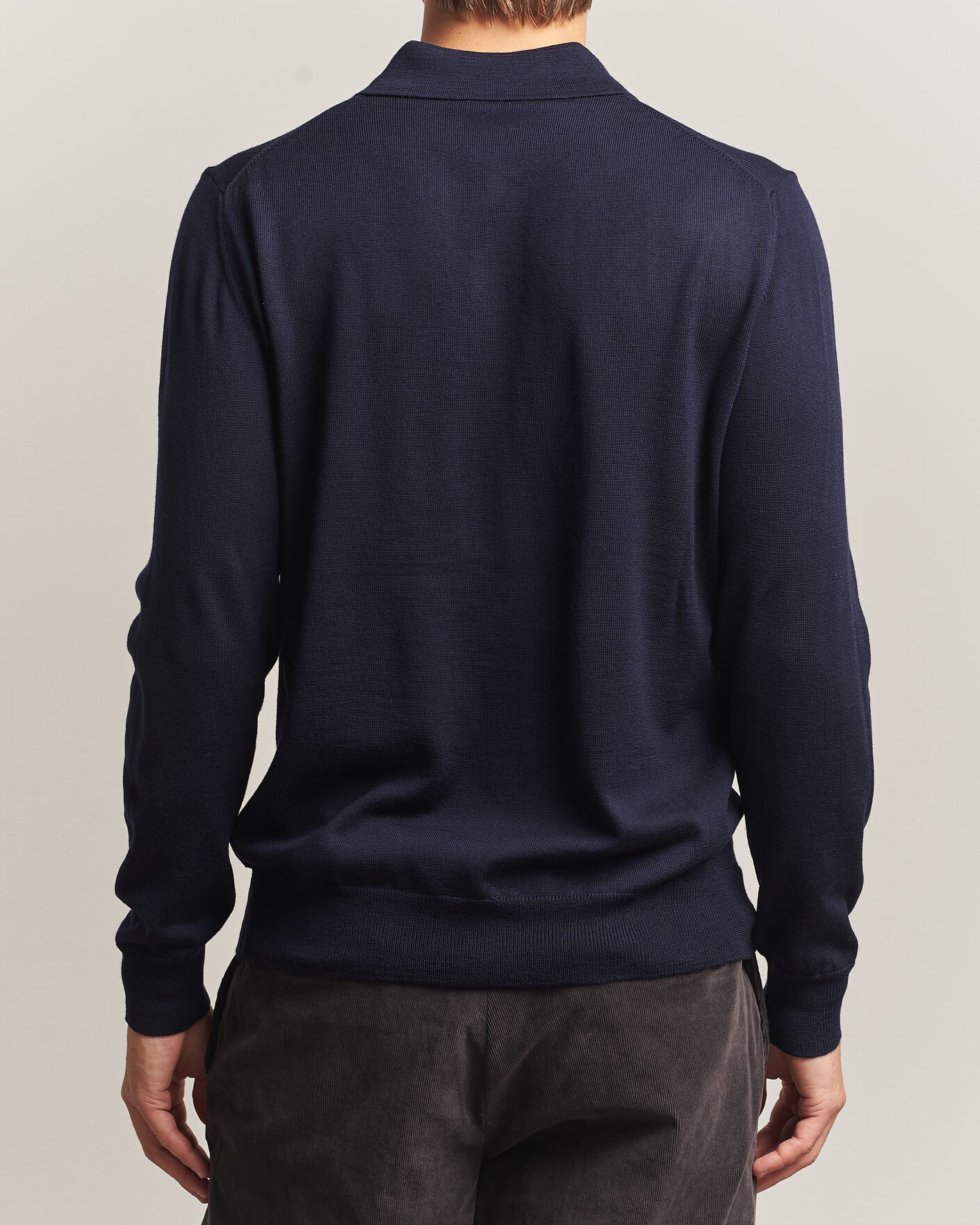 Herre | Gensere | Morgano | Extra Fine Merino Wool Polo Navy
