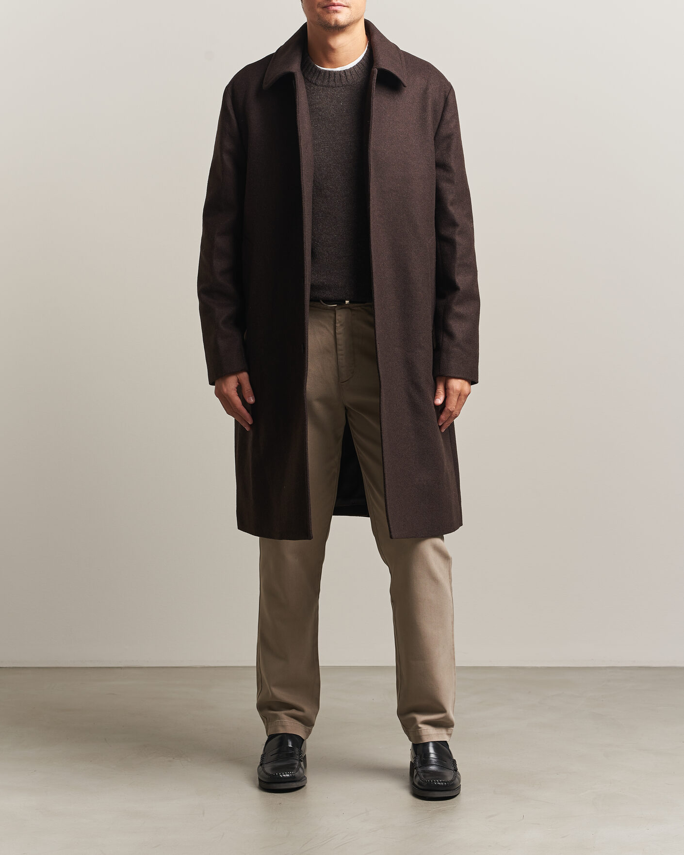 Herre | Jakker | A Day's March | Shamrock Wool Car Coat Dark Brown