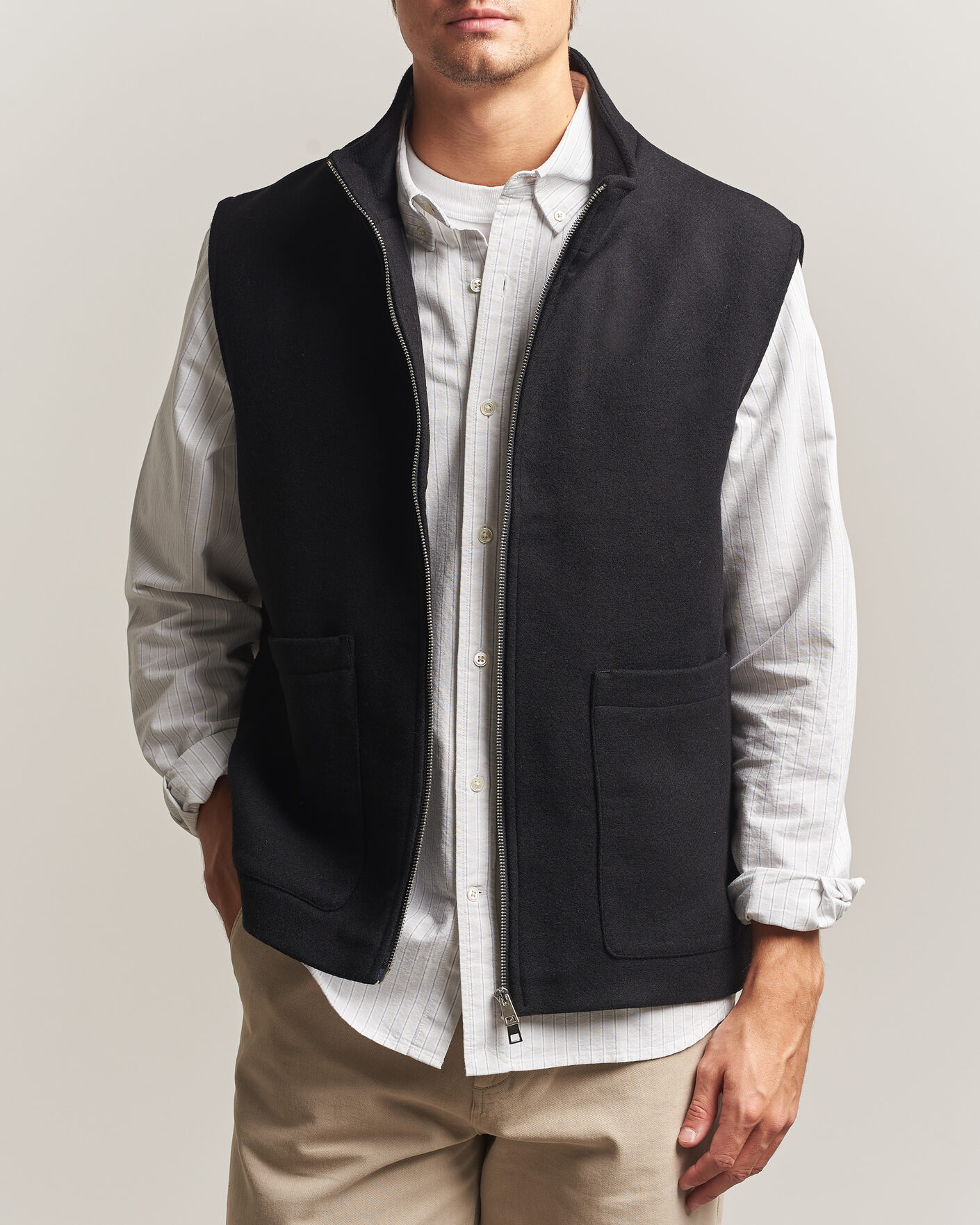 Herre | Vester | A Day's March | Canora Lined Wool Vest Black