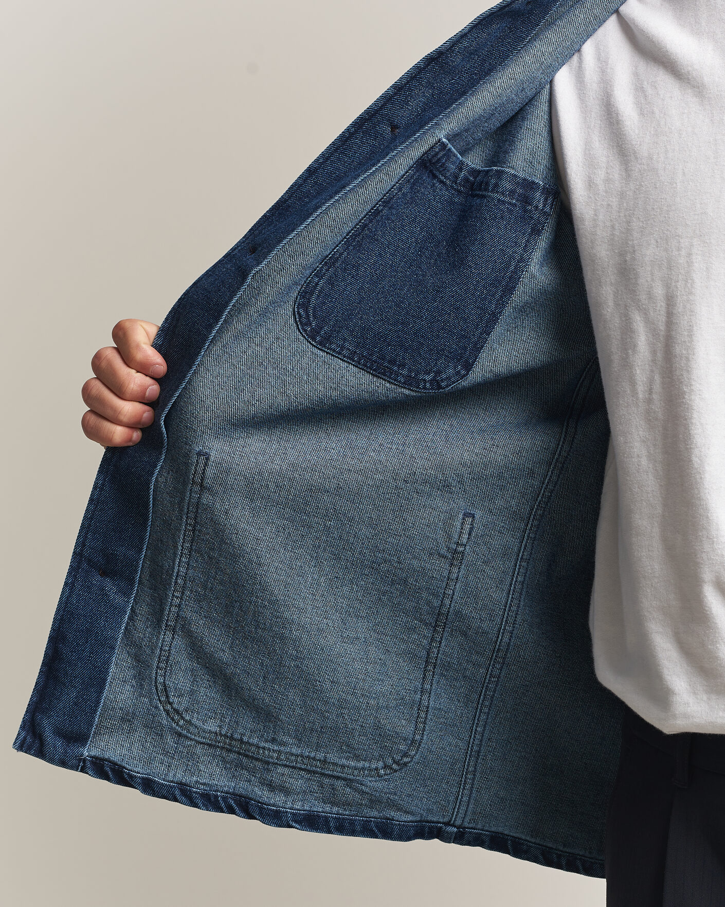 Herre | Skjorter | A Day's March | Algot Denim Overshirt Dark Blue Wash