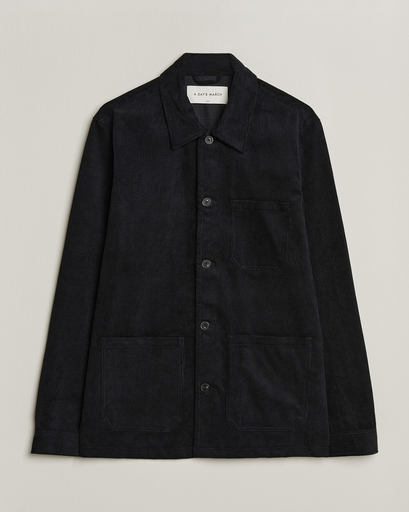 Herre | Skjorter | A Day's March | Original Corduroy Overshirt Black