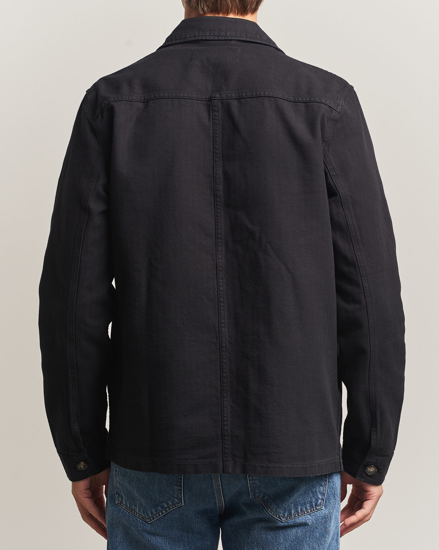 Herre | Skjorter | A Day's March | Original Herringbone Overshirt Black