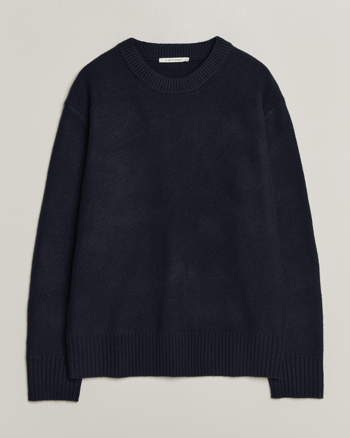 Herre | Gensere | A Day's March | Tietar Boiled Merino Sweater Navy