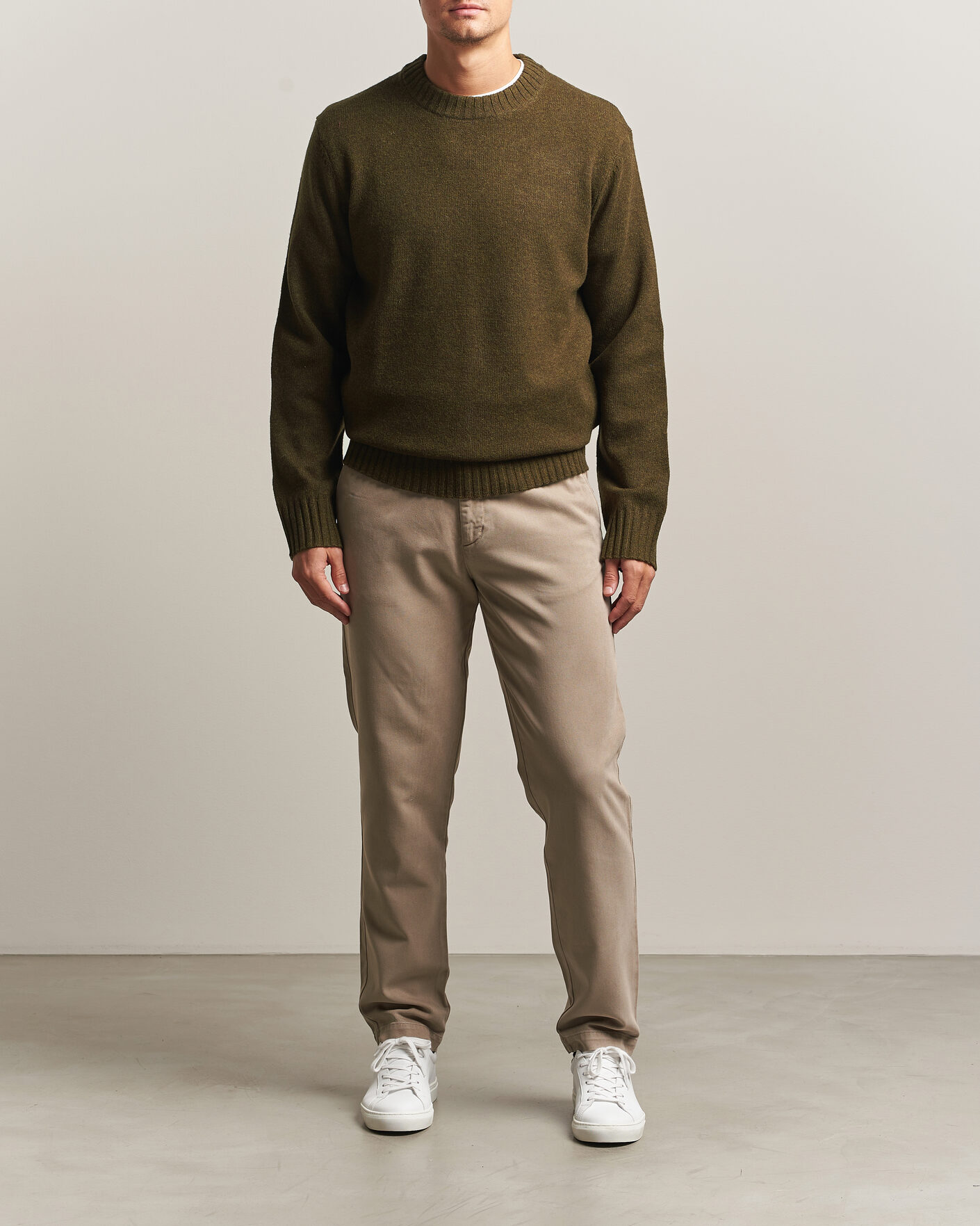 Herre | Gensere | A Day's March | Marlow Lambswool Sweater Forest Green