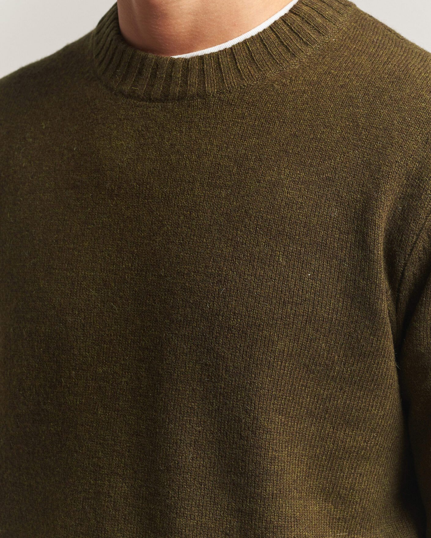 Herre | Gensere | A Day's March | Marlow Lambswool Sweater Forest Green